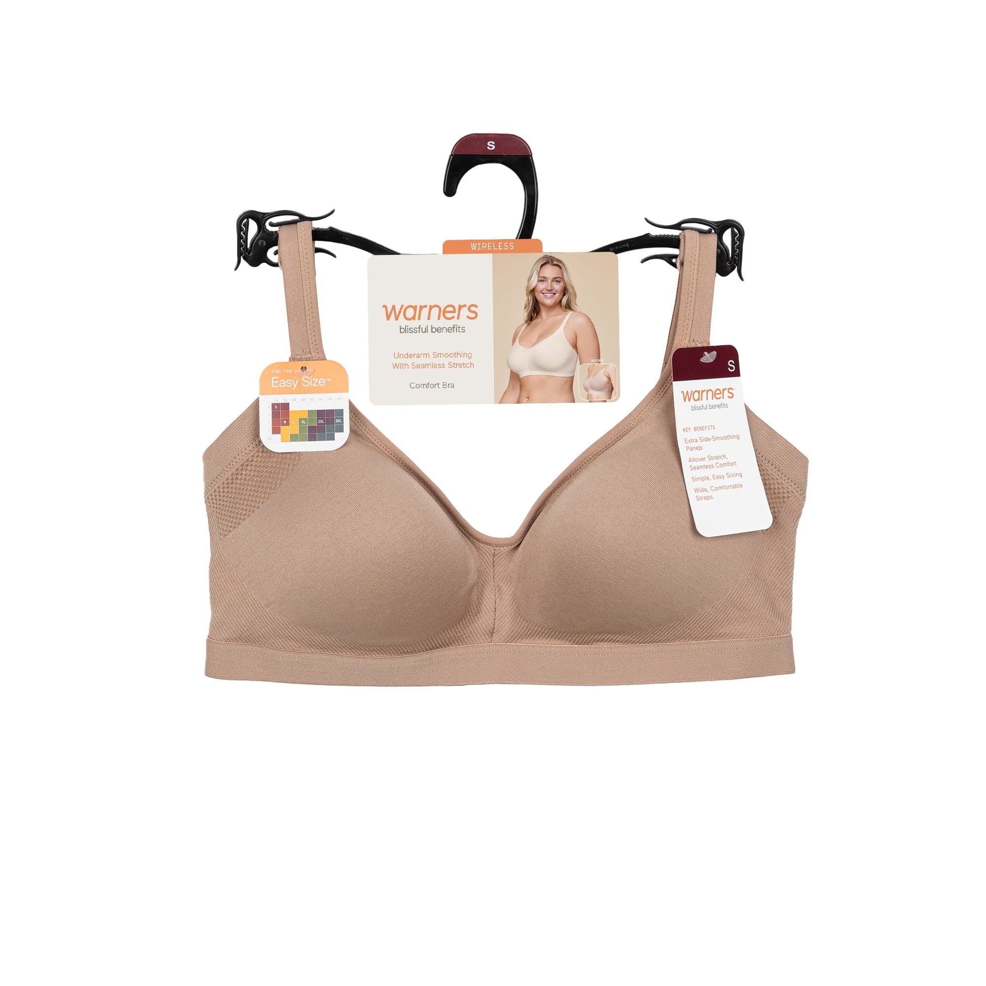 المقاس: XL - حمالة صدر Warners® Blissful Benefits المريحة والمريحة بدون درزات والمبطنة بشكل خفيف والمريحة RM3911W