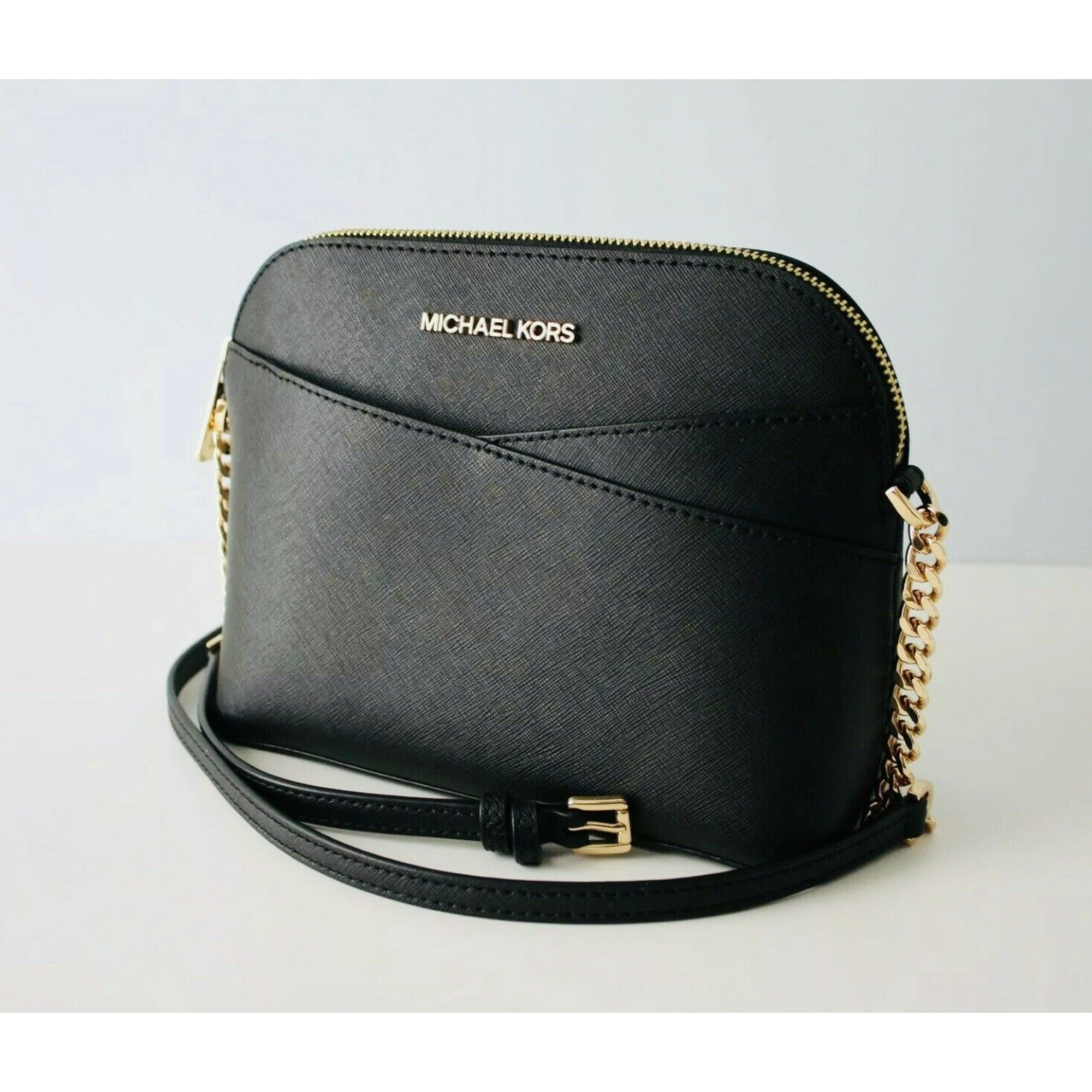Michael Kors Jet Set Medium Black X Cross Dome Crossbody