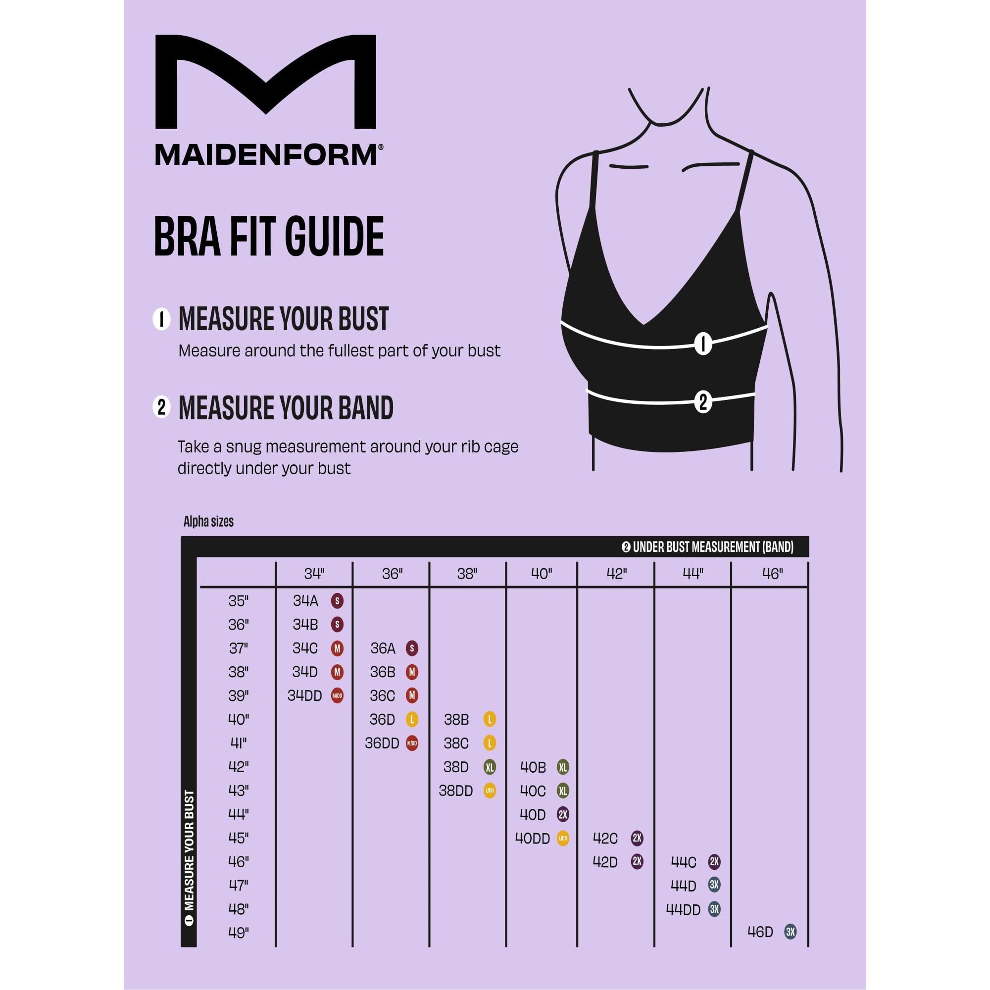 المقاس: S - حمالة صدر Maidenform M متعددة الاتجاهات للنساء بدون أسلاك