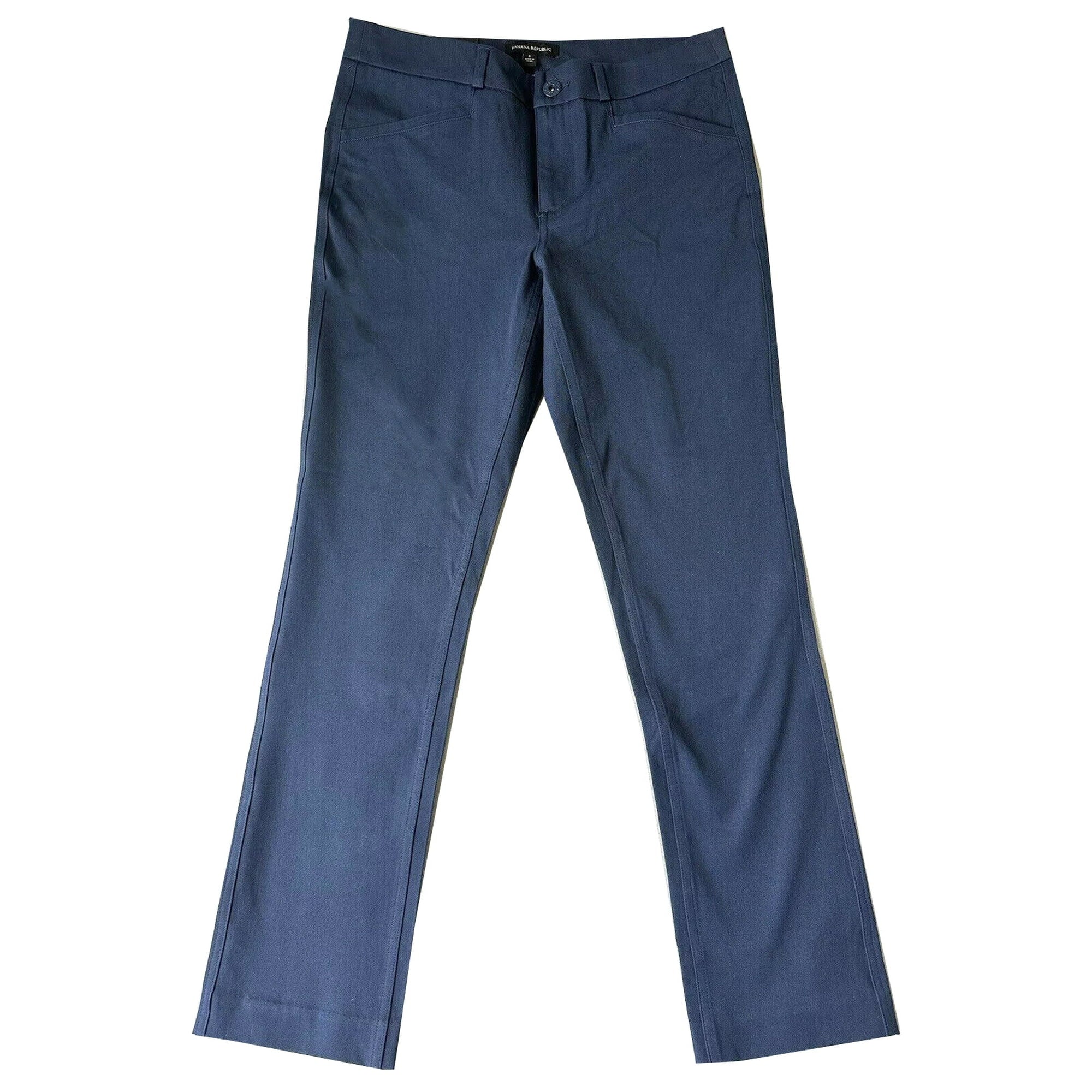 Size: 12 Banana Republic Ladies Slim Straight Pants, Navy 12