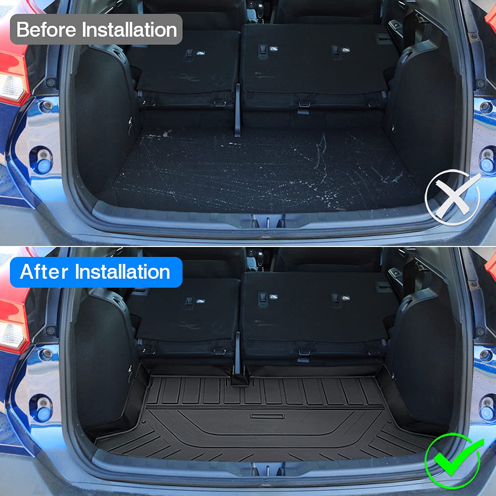 T TGBROS Car Cargo Mat for Nissan Kicks 2018 2019 2020 2021 All Weather Custom Fit Cargo Liner Rear Trunk Liner Non-Slip TPO Odourless