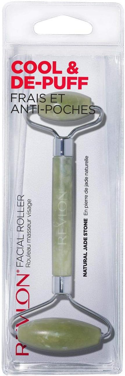 Revlon Jade Stone Face Roller – Dual-Sided De-Puffing Massager