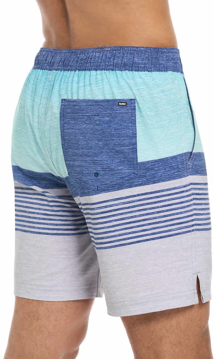 المقاس: XXL - شورت سباحة خفيف الوزن للرجال من Hurley (مقاس أمريكي، Alpha، XX-Large، عادي، عادي، مخطط باللون الأزرق الداكن)