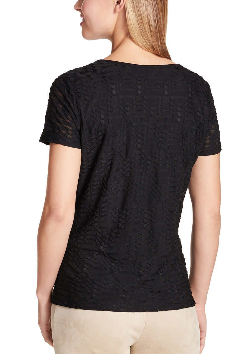 SIZE: M - Calvin Klein Women's Stretch Textured Shirt (Black, Medium)