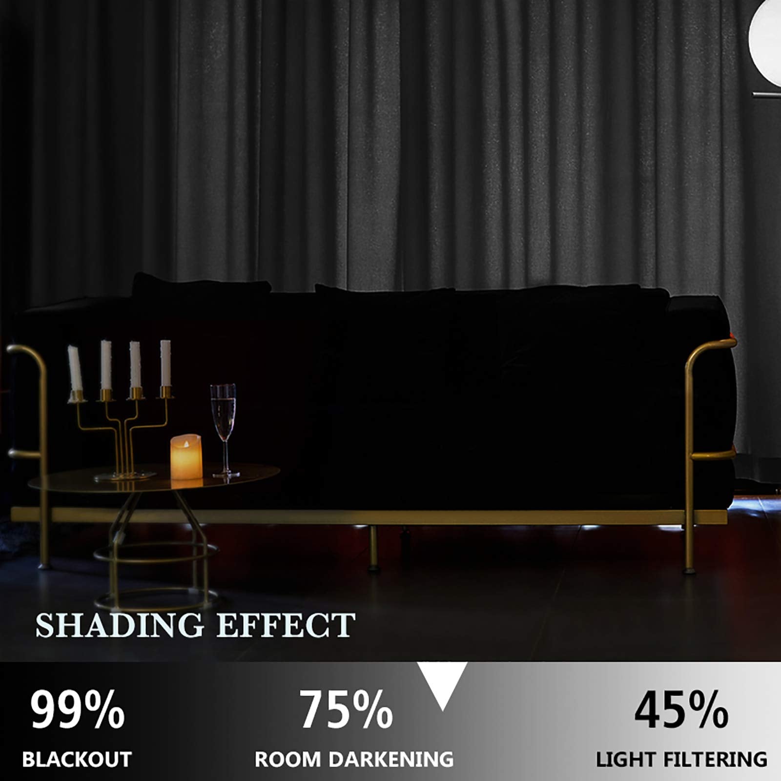 ستائر سنيتي المخملية المزينة بكرات الصوف مع جيب للقضيب، مجموعة من لوحين (رمادي)