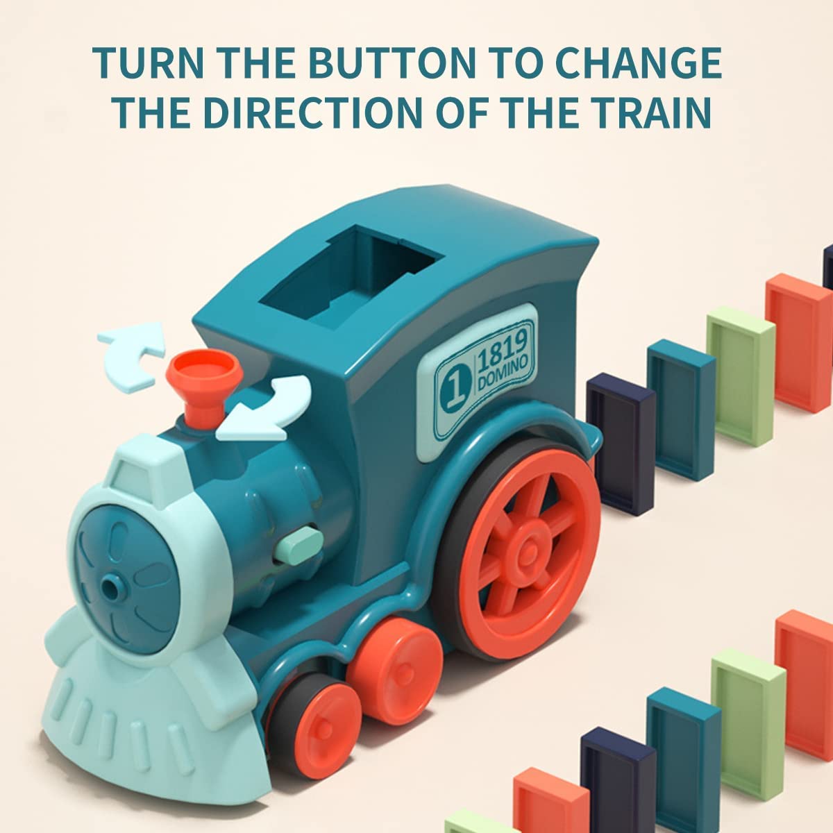 Domino Train Toy Set for Kids - 80pcs, Domino Blocks Set Building and Stacking Toy, Automatic Domino Train Creative Kids Domino Games Gift for Boy Gril Ages 3-12 (Batteries not Included)