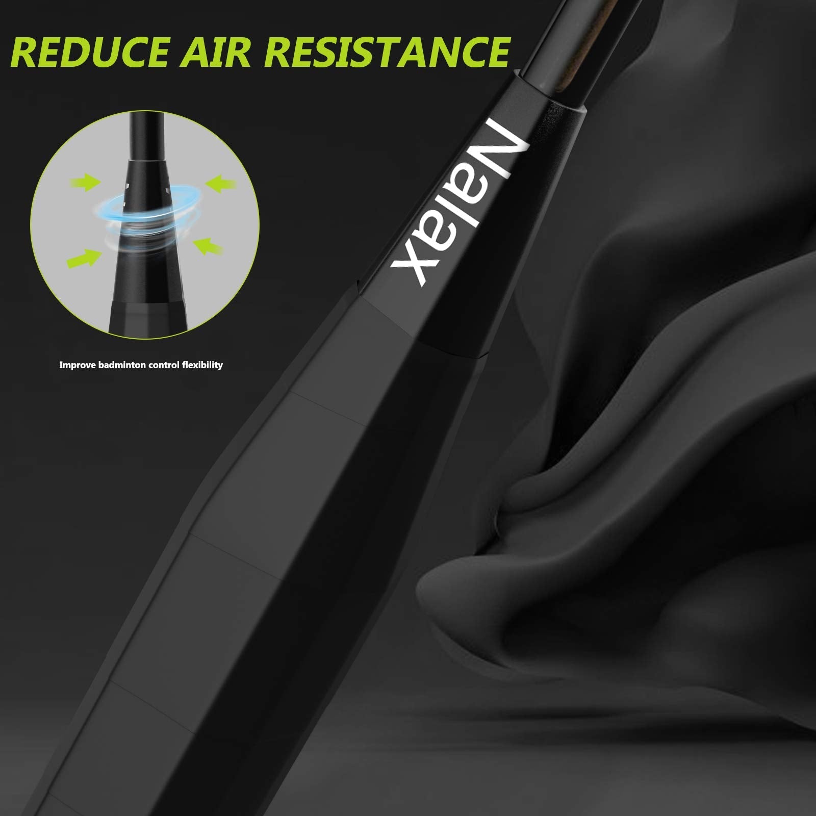 Nalax Badminton Set,2 Player Badminton Rackets Carbon Fiber Badminton Racquet with 3 Shuttlecocks and 1 Carrying Bag.