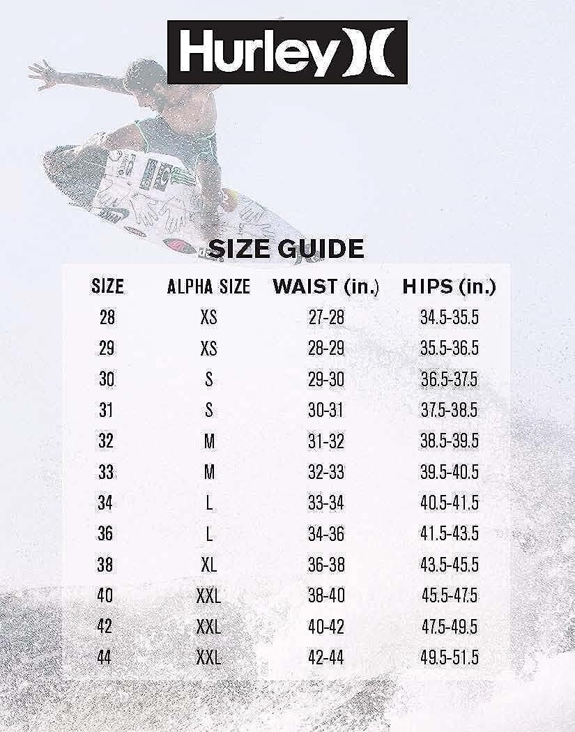 المقاس: 34 - شورت هيرلي H2O-Dri Cutback للرجال بطول 21 بوصة