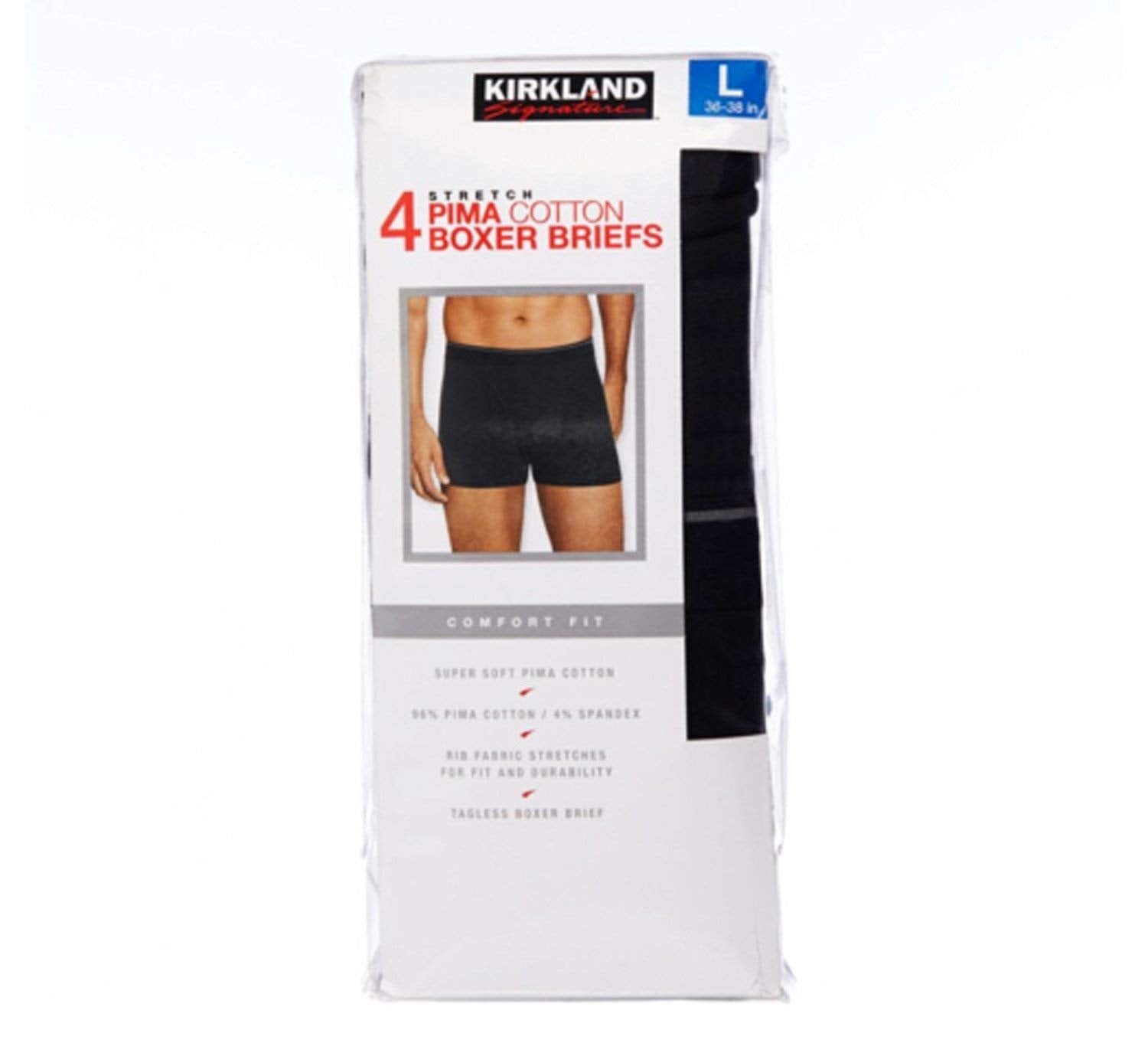 SIZE M - Kirkland Signature Men's Boxer Brief Pima Cotton 4 Pack