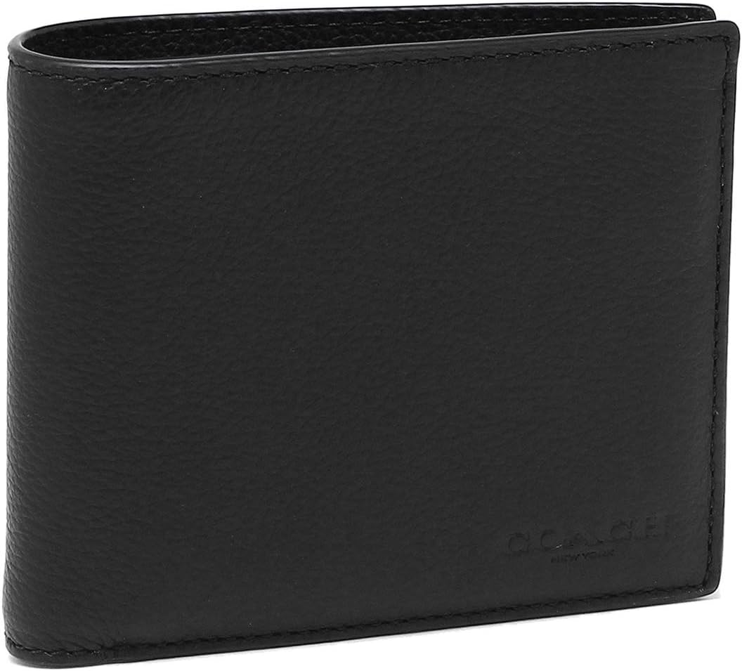 Coach Men's ID Billfold Wallet In Signature Canvas, Charcoal/Black