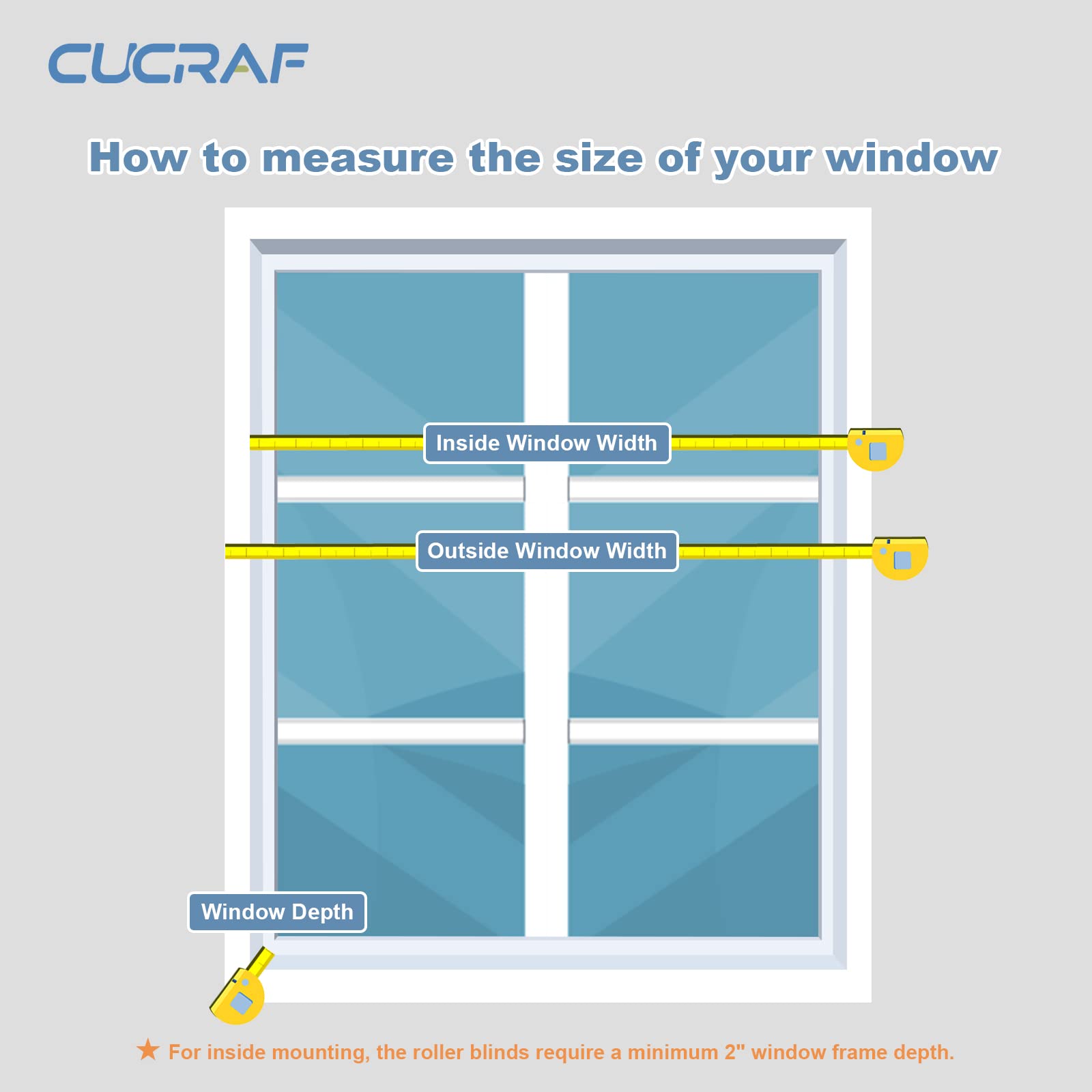 ستائر CUCRAF الشمسية، ستائر النوافذ المرشحة للضوء، حماية من الأشعة فوق البنفسجية ومقاومة للماء (89 سم عرضًا × 182 سم ارتفاعًا، رمادي)