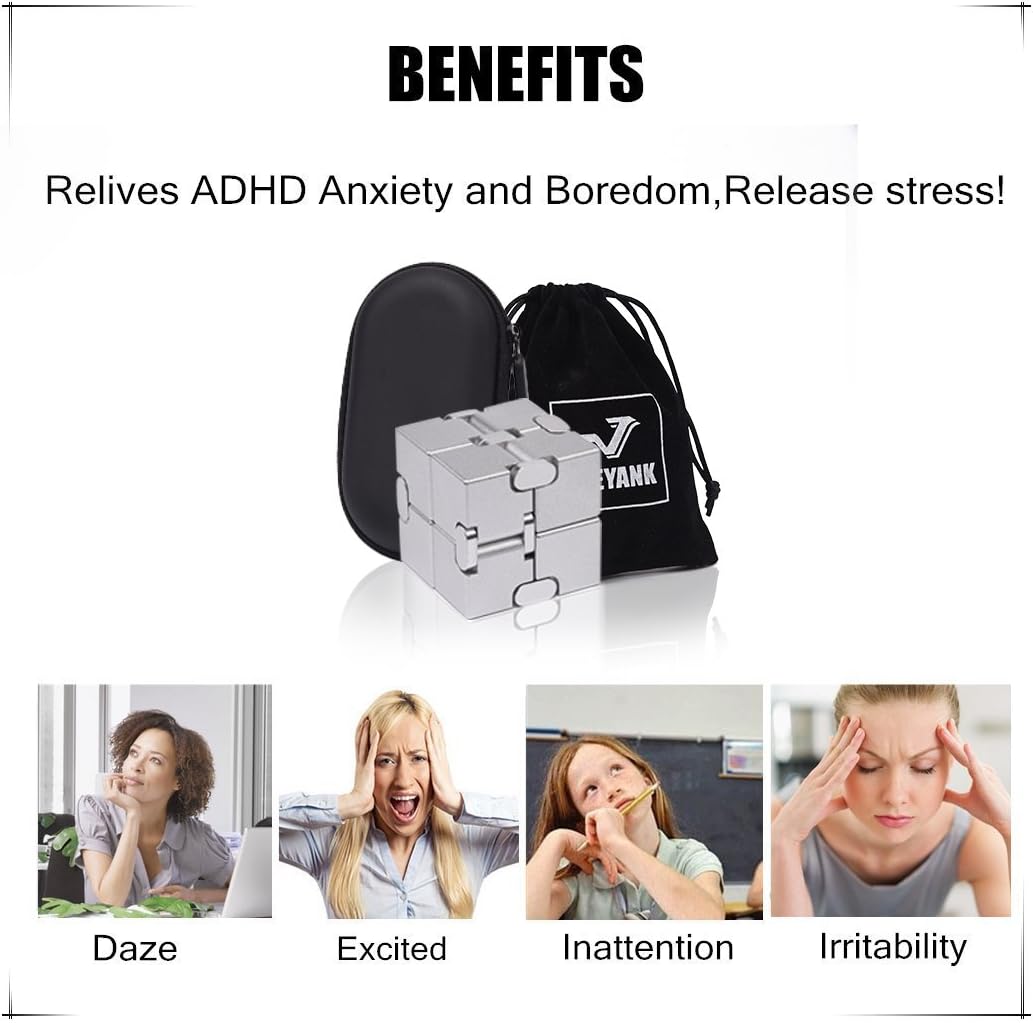 مكعب فيدجيت من جويانك، إصدار جديد، ألعاب فيدجيت للأصابع - مكعب إنفينيتي مثالي لتخفيف التوتر والقلق/اضطراب فرط الحركة ونقص الانتباه، متين للغاية