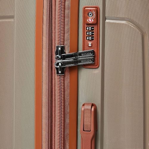 SONADA Unbreakable Luggage Set of 4, Expandable Suitcase With ANTI Theft Double Zipper, 4 Double Wheels, Lightweight and Durable Luggage for Travel (Champagne)