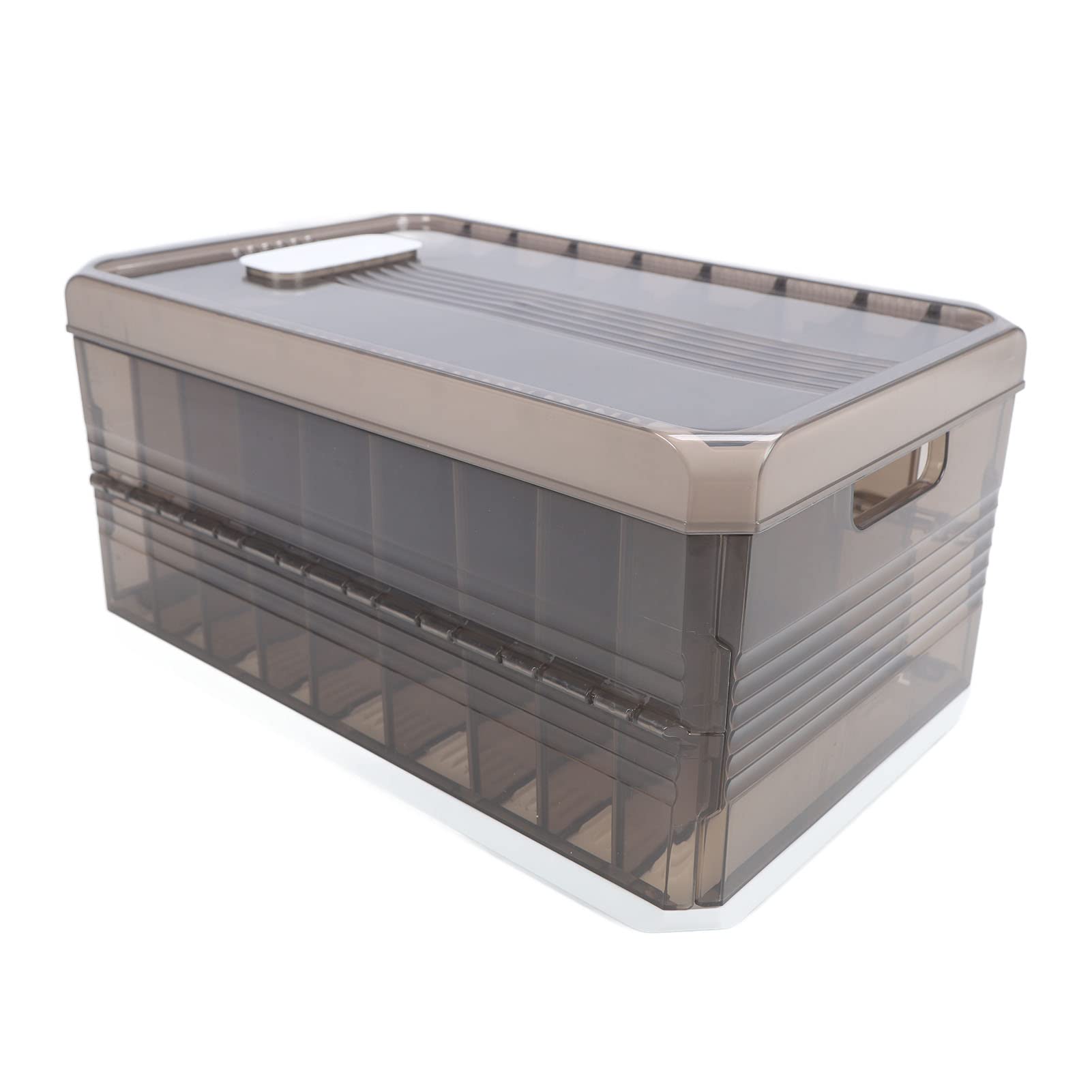 Foldable Closet Organizers, Clothing Compartment Storage Box Stackable Save Space Slide Rail Design Clear PP for Bedroom (with Lid 9 Grids)