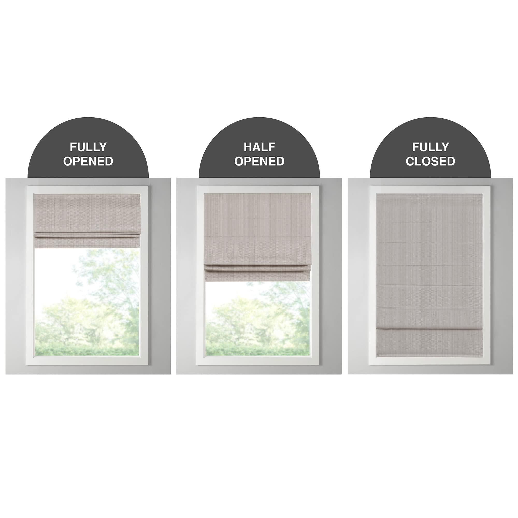 ستائر رومانية لاسلكية من ماديسون بارك جالين، 88.9 سم × 162.56 سم، لون بني رمادي