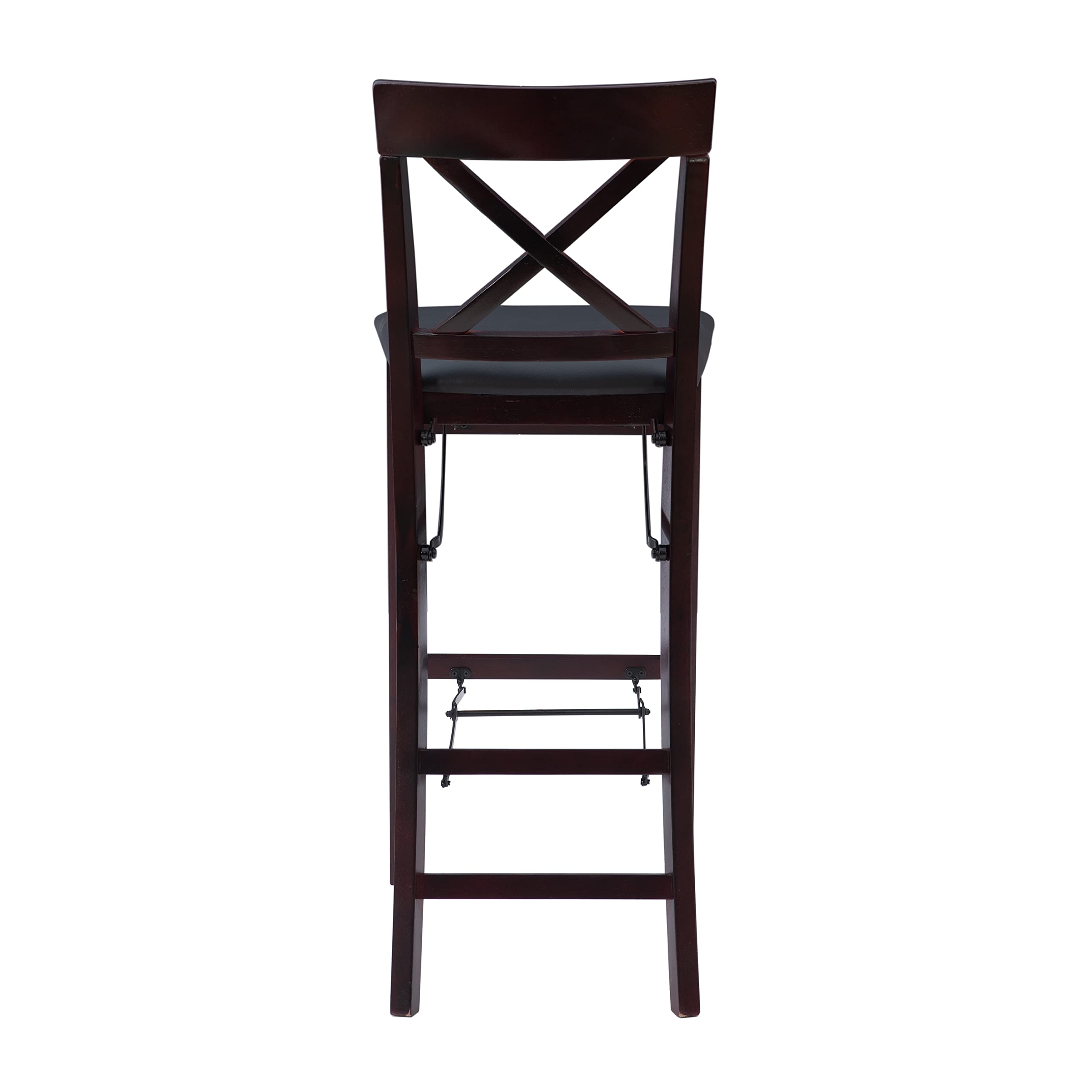 Linon Triena X Back Folding Bar Stool, Merlot/Brown