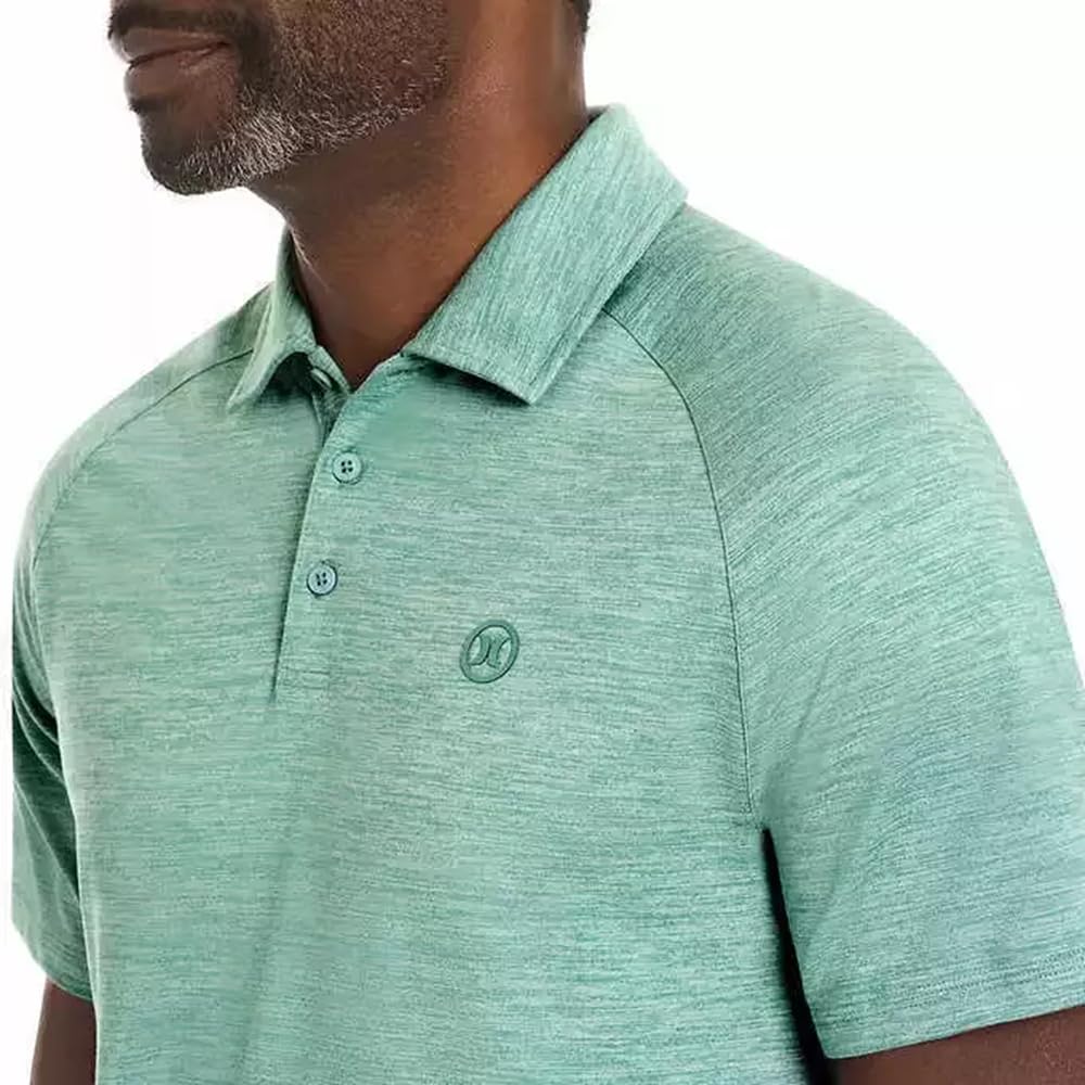 المقاس: XXL - قميص بولو رجالي فائق النعومة ومرن وممتص للرطوبة من Hurley (أمريكي، ألفا، XX-Large، عادي، عادي، أخضر)