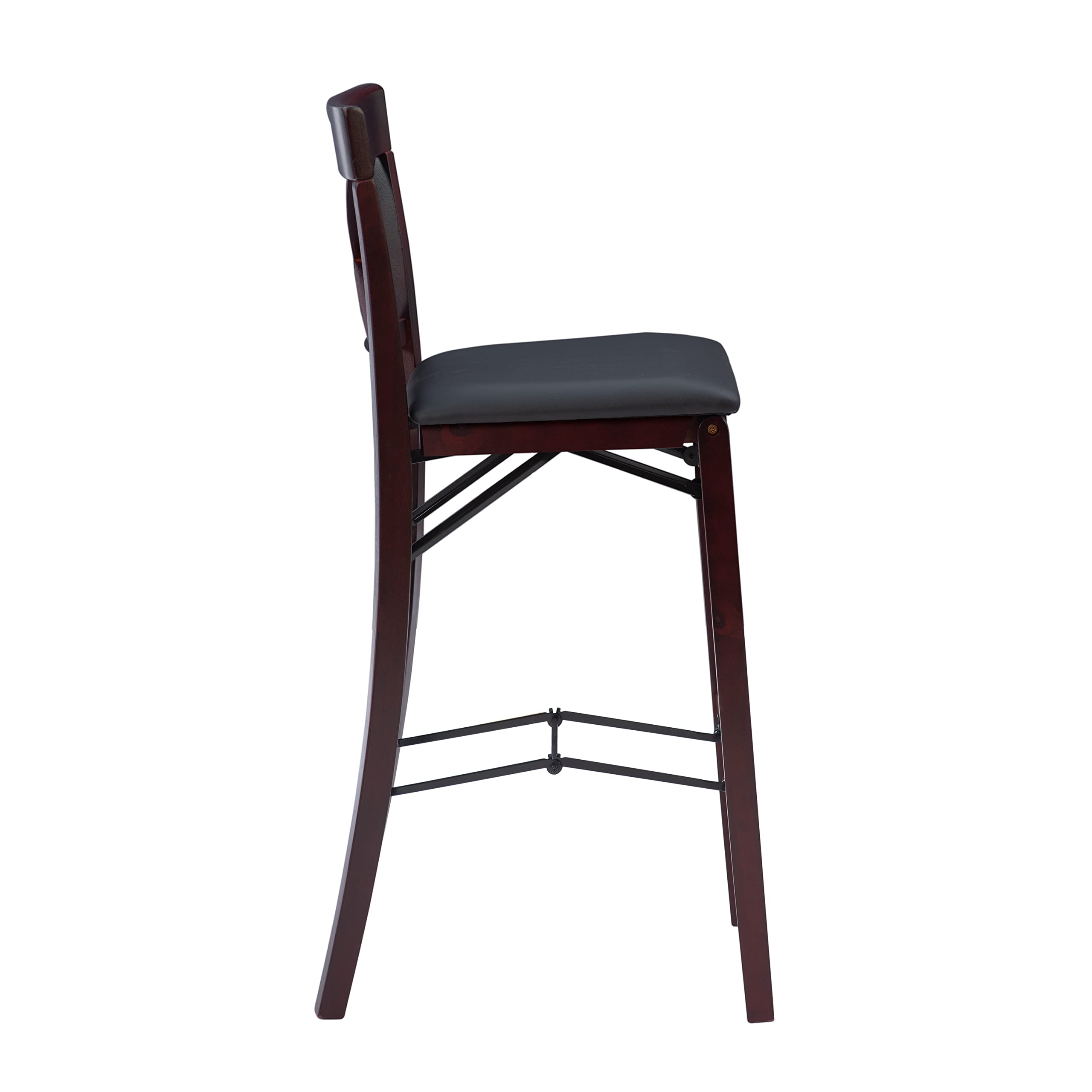 Linon Triena X Back Folding Bar Stool, Merlot/Brown