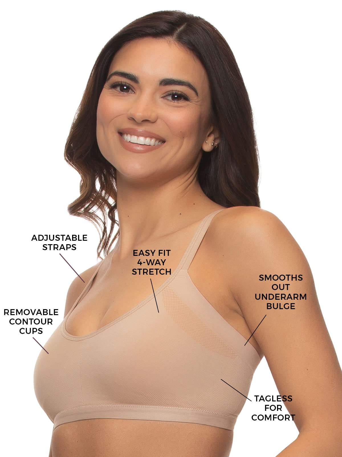 SIZE: XL - Felina | Wireless Seamless Side Smoothing Bra 2-Pack | Comfort | Support | Shape