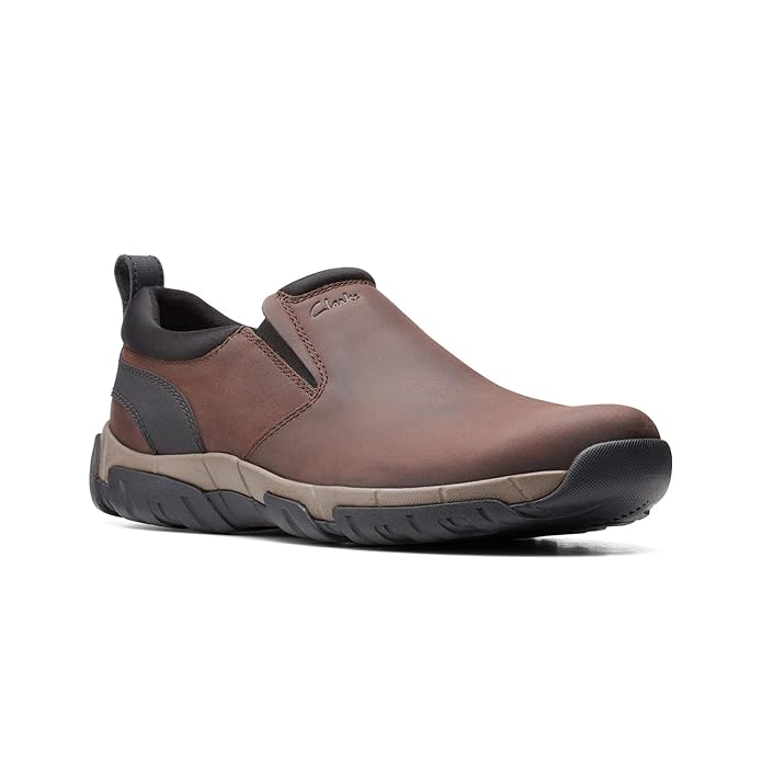 Clarks Men's Grove Step Brown Leather Slip On shoes(26153548)