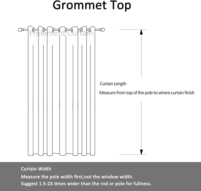 ستائر فريليمنت كورال الكتانية، ستائر داخلية بحلقات برونزية، ستائر نوافذ لغرفة المعيشة، غرفة النوم، غرفة الأطفال، عرض 52 بوصة × طول 63 بوصة، لوحة واحدة