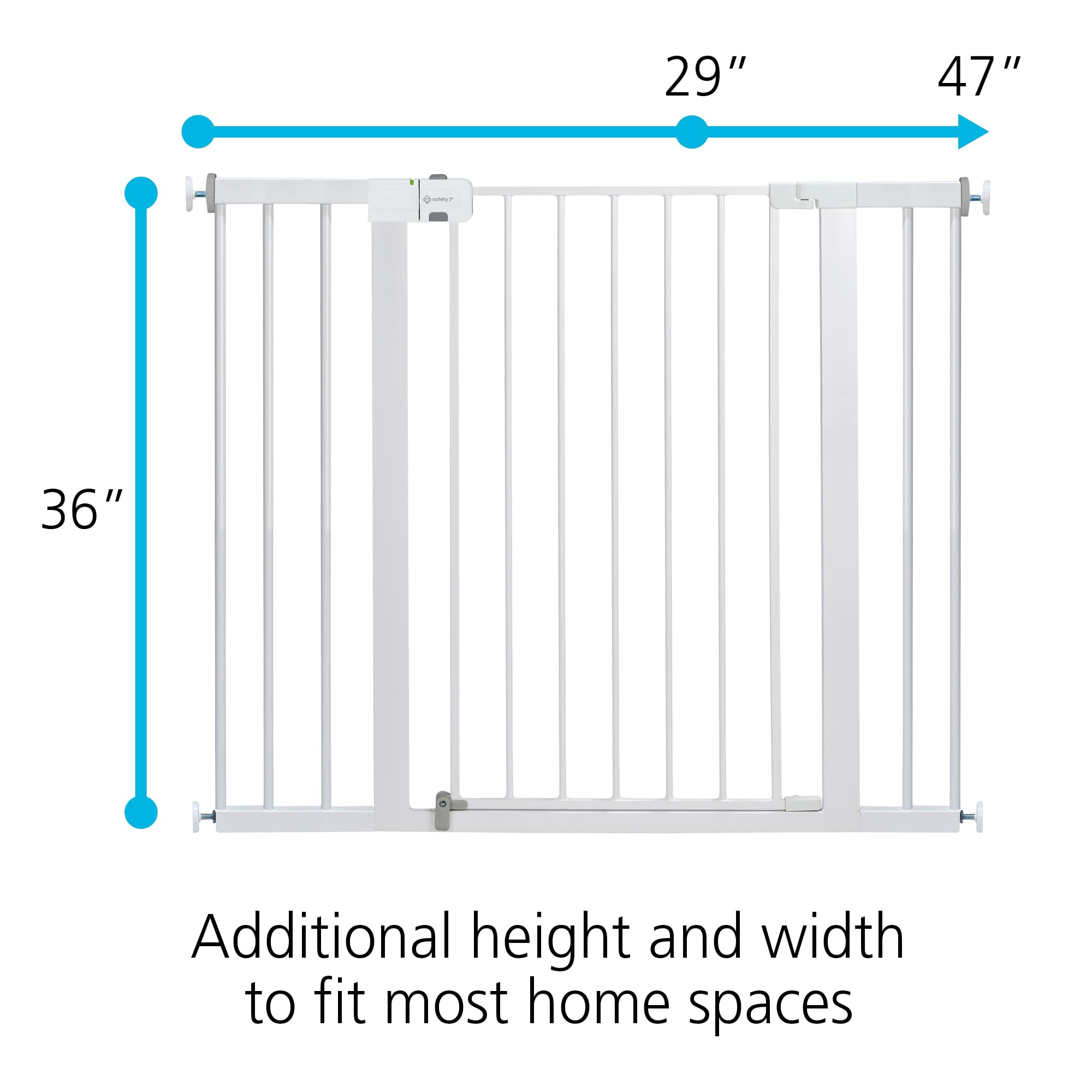 Safety 1st Easy Install 91.44 cm Extra Tall & Wide Gate, Fits Between 73.66 cm and 119.38 cm