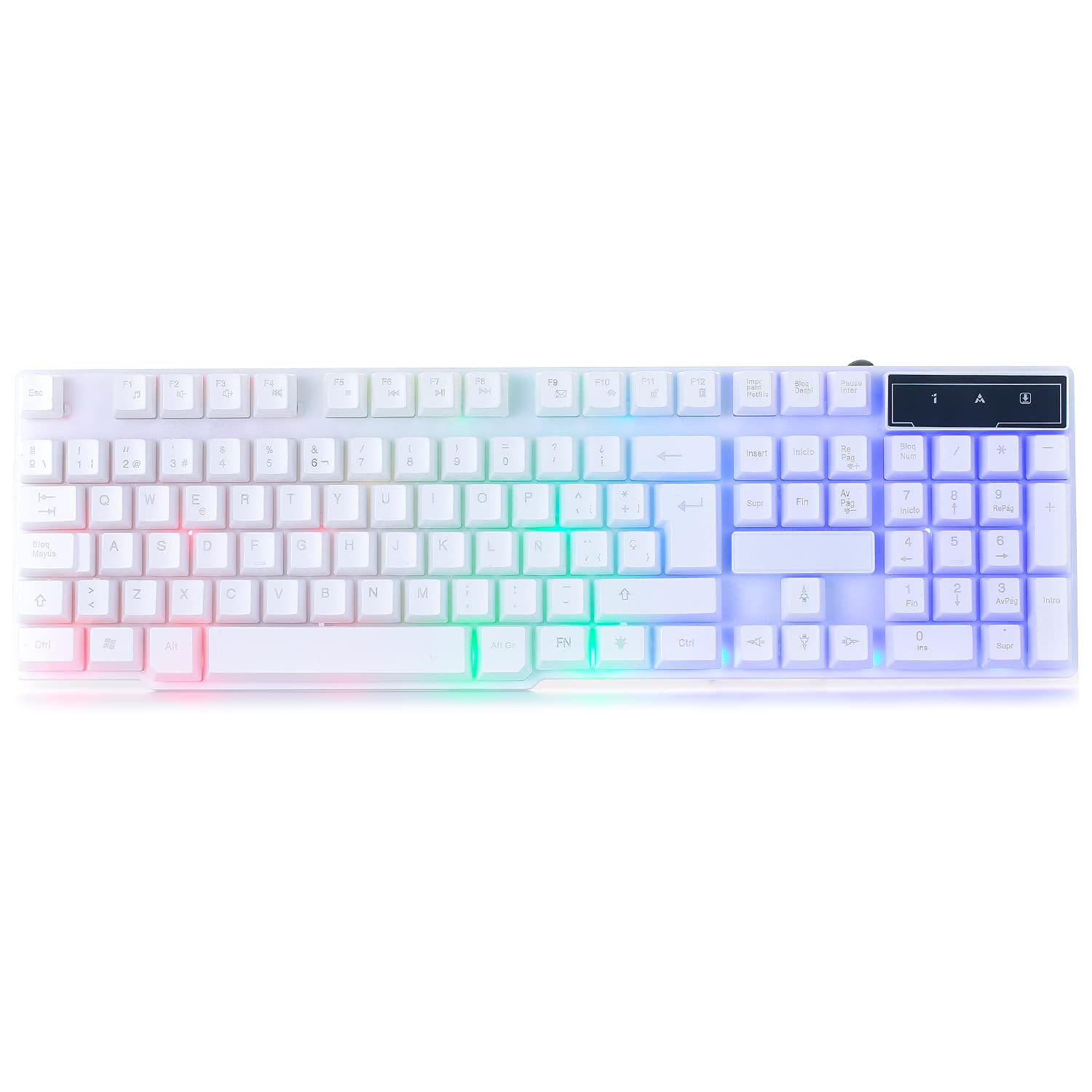 Orzly White Gaming Keyboard RGB USB Wired Rainbow Keyboard Designed for PC Gamers, PS4, PS5, Laptop, Xbox, Nintendo Switch, RX-250 Hornet Edition