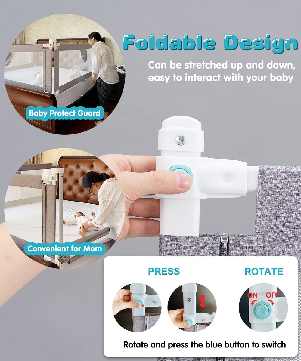 MBQMBSS 93.98 cm Bed Rail for Toddlers