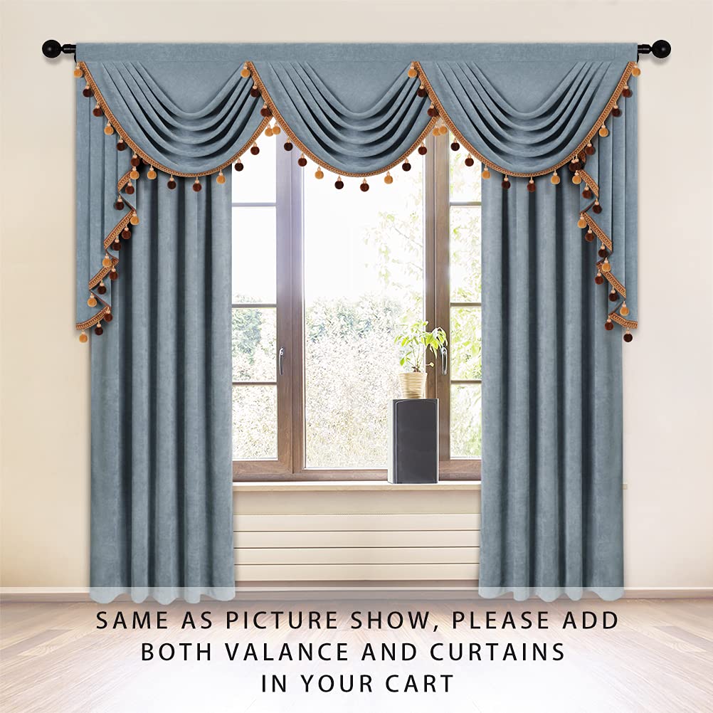 ستائر ELKCA المخملية مزدوجة الجوانب لغرفة المعيشة، رمادية، عرض 132.08 سم × 213.36 سم، لوحتان