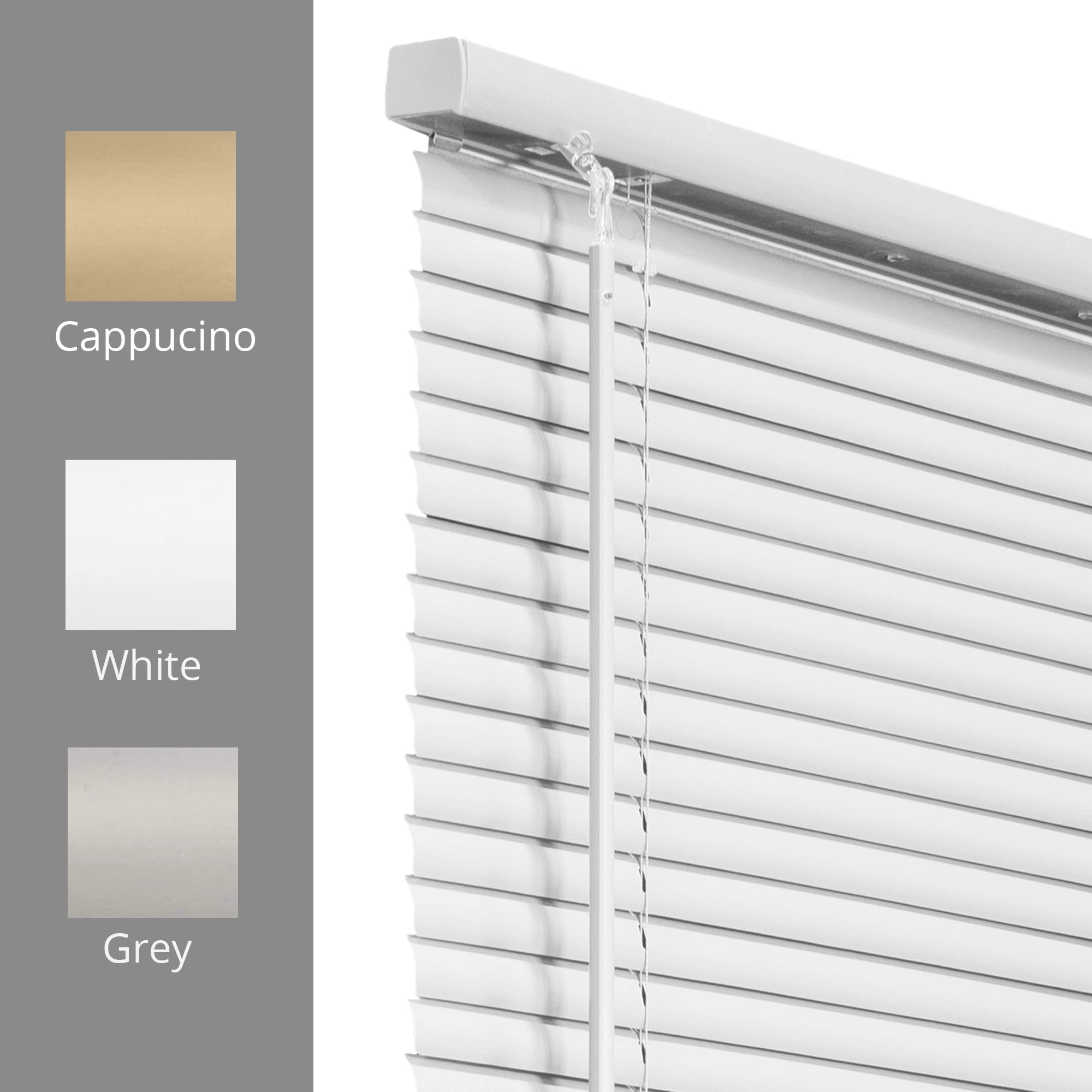 CHICOLOGY Blinds for Windows, Gloss White, 152.4 W x 152.4 H cm