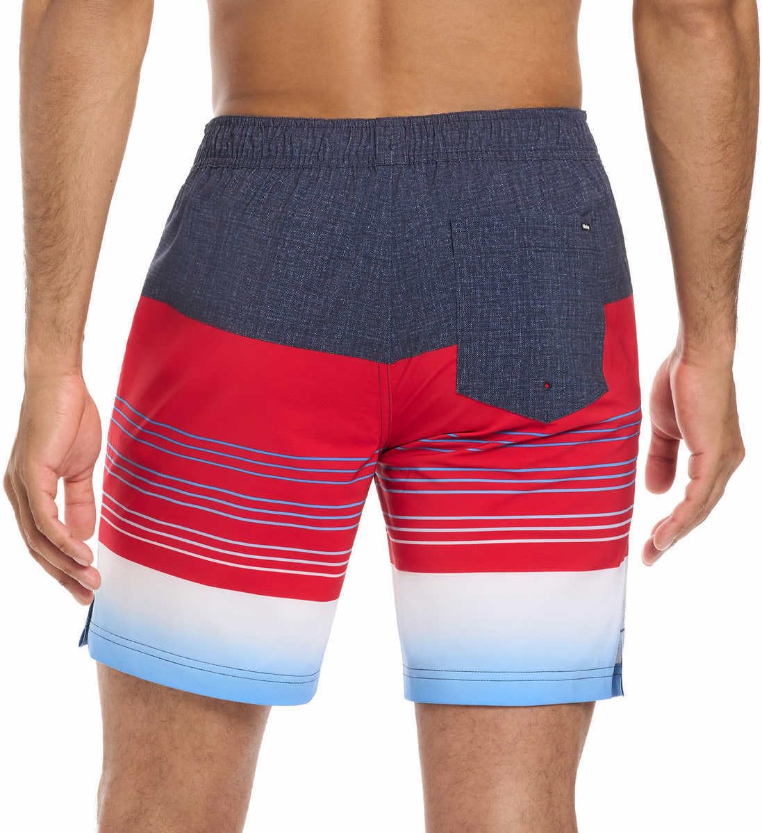 المقاس: S - شورت سباحة خفيف الوزن للرجال من Hurley (مقاس أمريكي، ألفا، صغير، عادي، عادي، متعدد الألوان، أحمر/أزرق)