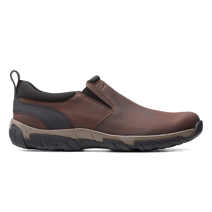 Clarks Men's Grove Step Brown Leather Slip On shoes(26153548)