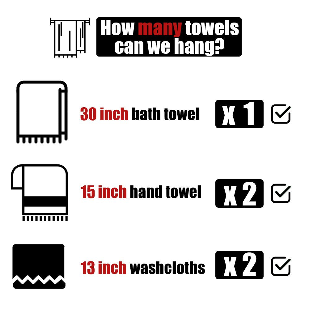 JQK Bath Towel Bar, 30 Inch 304 Stainless Steel Thicken 0.8mm Single Towel Rack for Bathroom, Towel Holder (Brushed Finished) Wall Mount, 32.91 in Total Length, TB110L30-BN