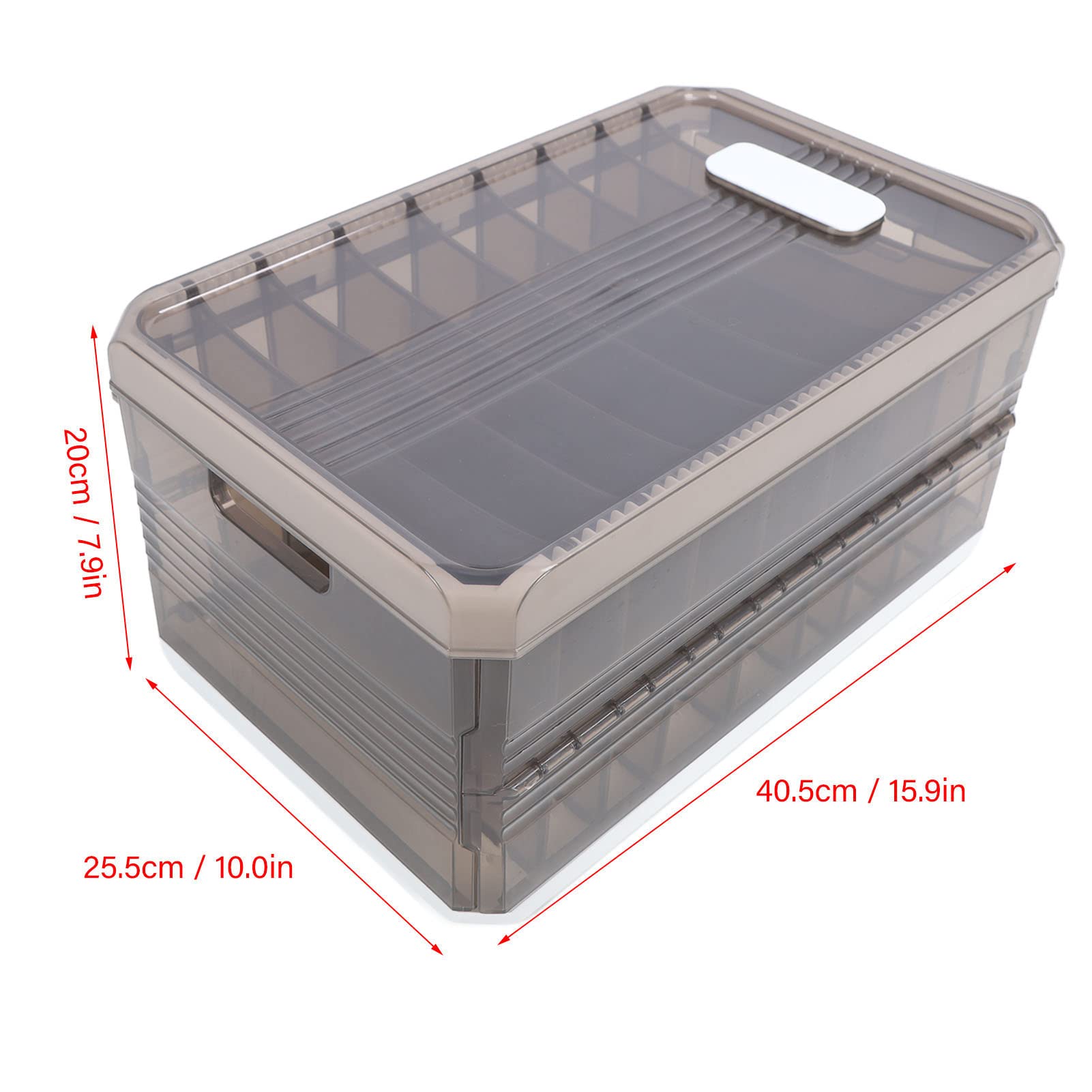 Foldable Closet Organizers, Clothing Compartment Storage Box Stackable Save Space Slide Rail Design Clear PP for Bedroom (with Lid 9 Grids)