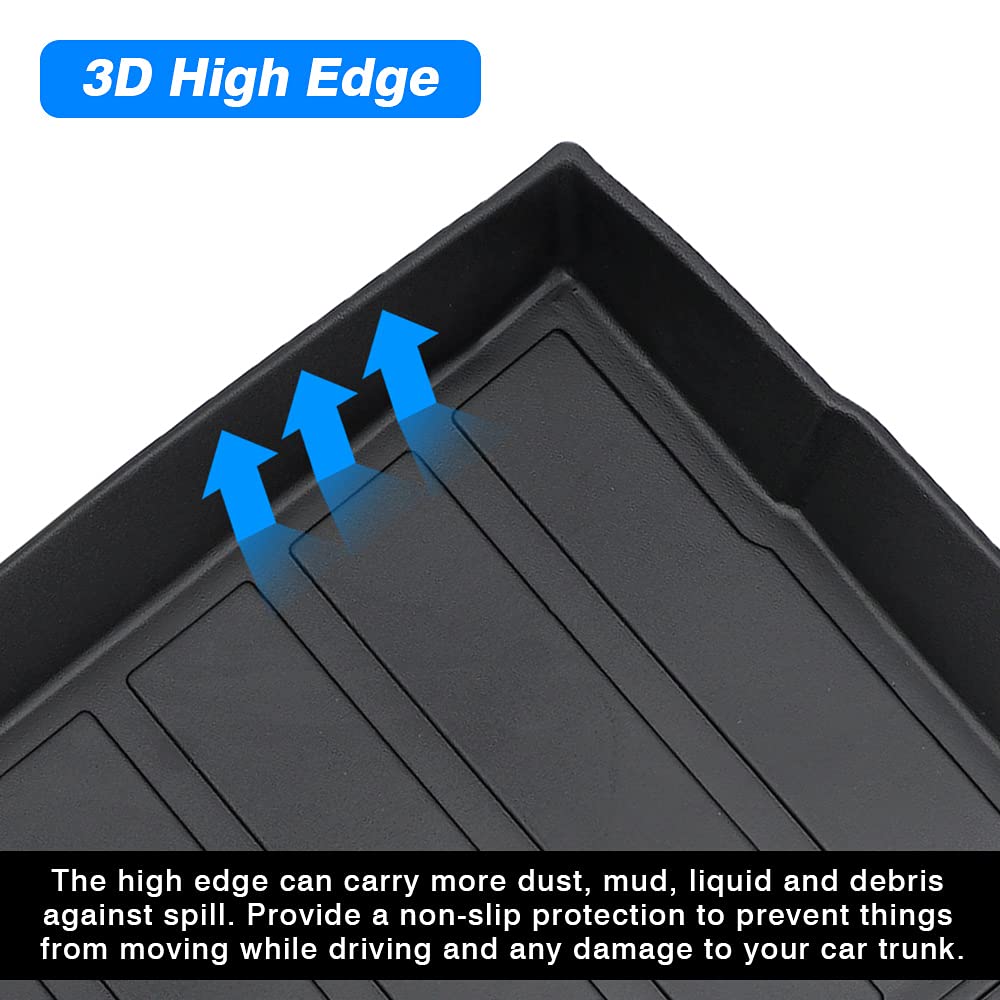 T TGBROS Car Cargo Mat for Nissan Kicks 2018 2019 2020 2021 All Weather Custom Fit Cargo Liner Rear Trunk Liner Non-Slip TPO Odourless