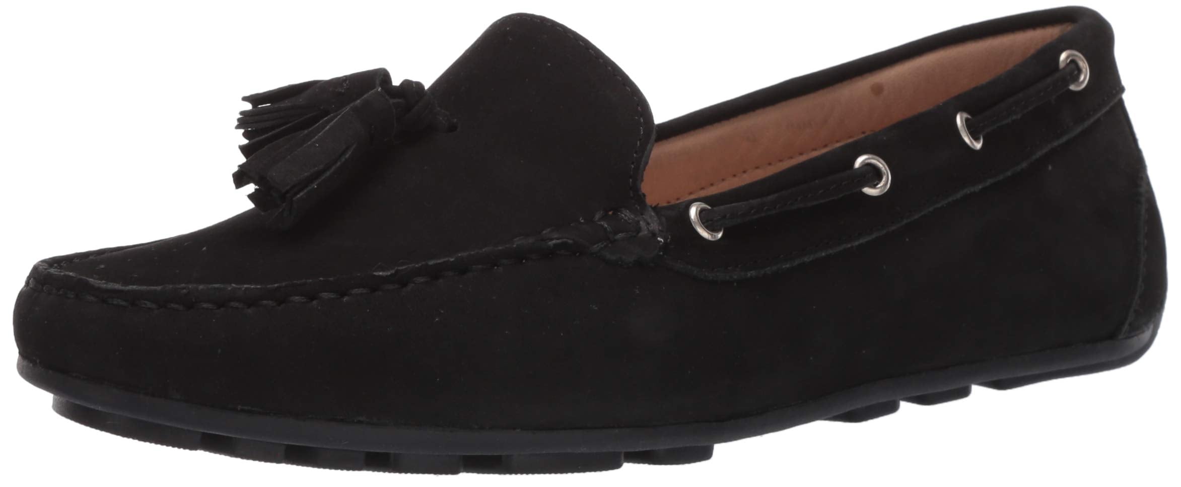 Size: 43 - Driver Club USA Women's Leather Made in Brazil Tassle Driving Loafer, Black Nubuck