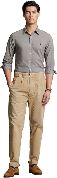 POLO RALPH LAUREN Men's Long Sleeve Slim Fit Oxford color gray