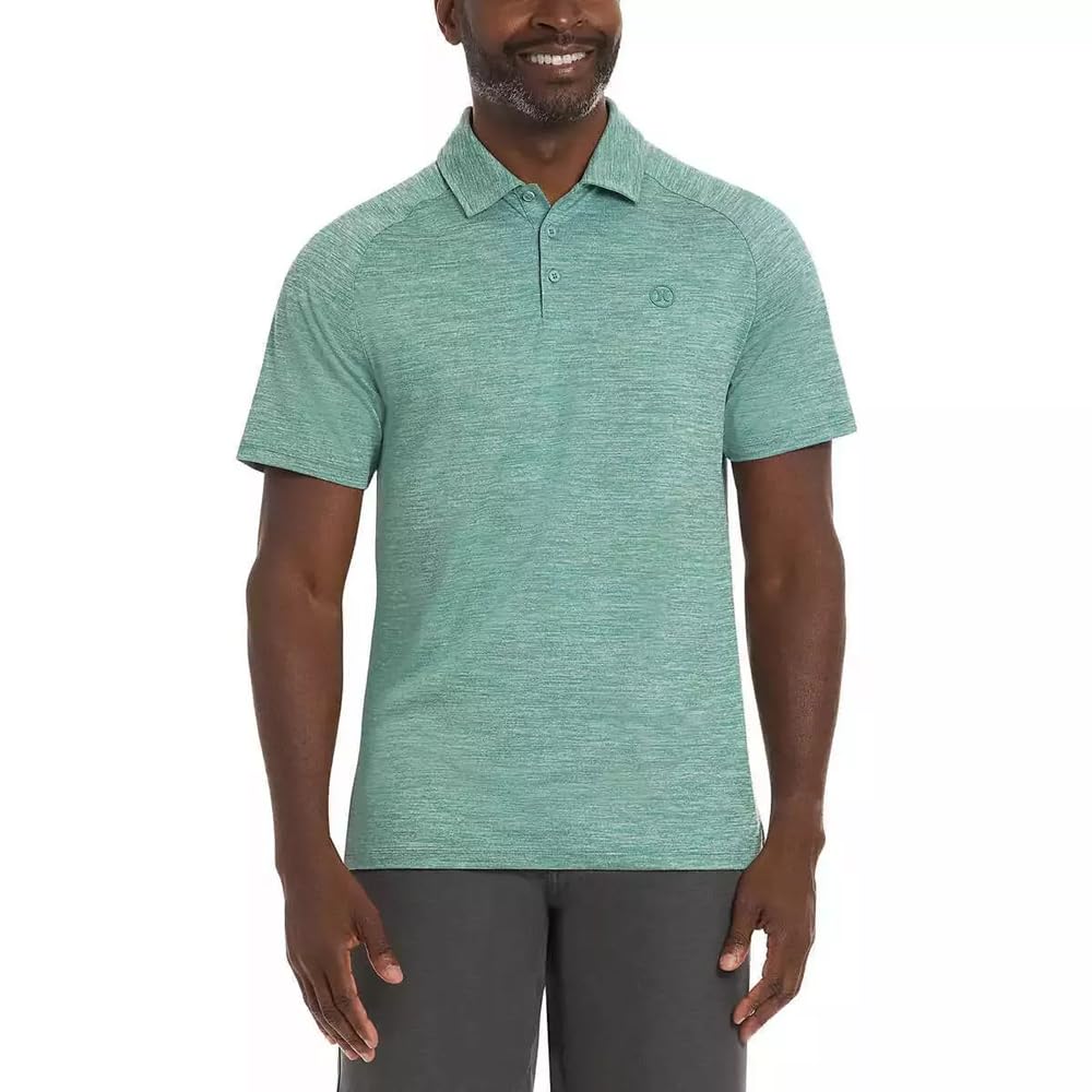المقاس: XXL - قميص بولو رجالي فائق النعومة ومرن وممتص للرطوبة من Hurley (أمريكي، ألفا، XX-Large، عادي، عادي، أخضر)