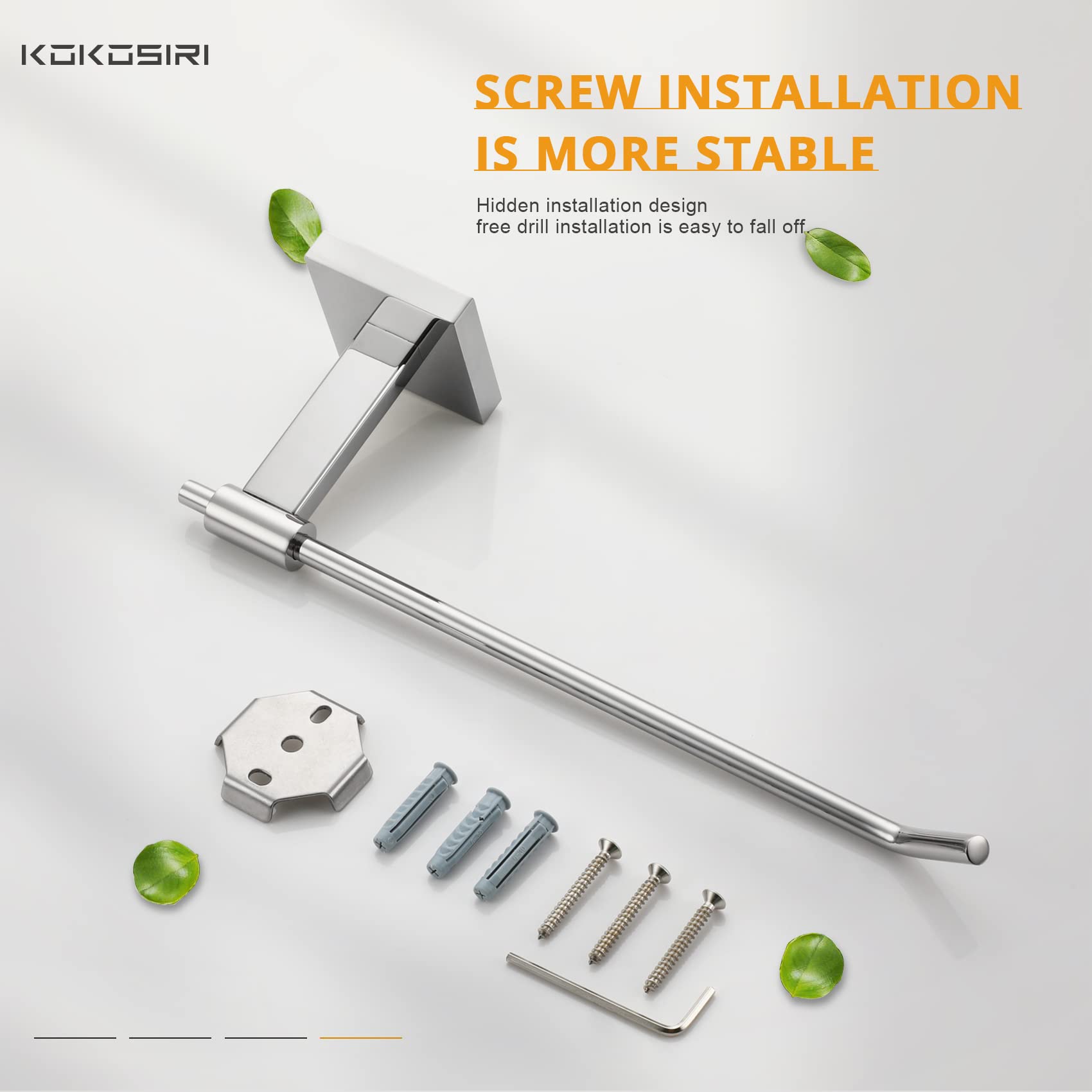 KOKOSIRI Hand Towel Bar Bathroom Towel Holder for Bath Kitchen 9 Inch Necklace Holder Chrome Stainless Steel B3005CH