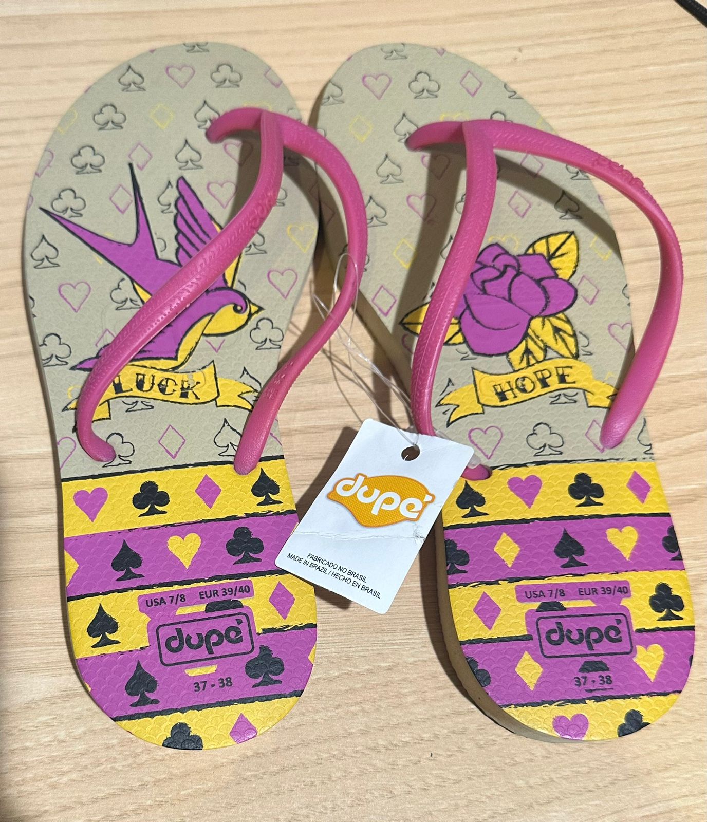 Dupe flip flop slippers for women's lucky design