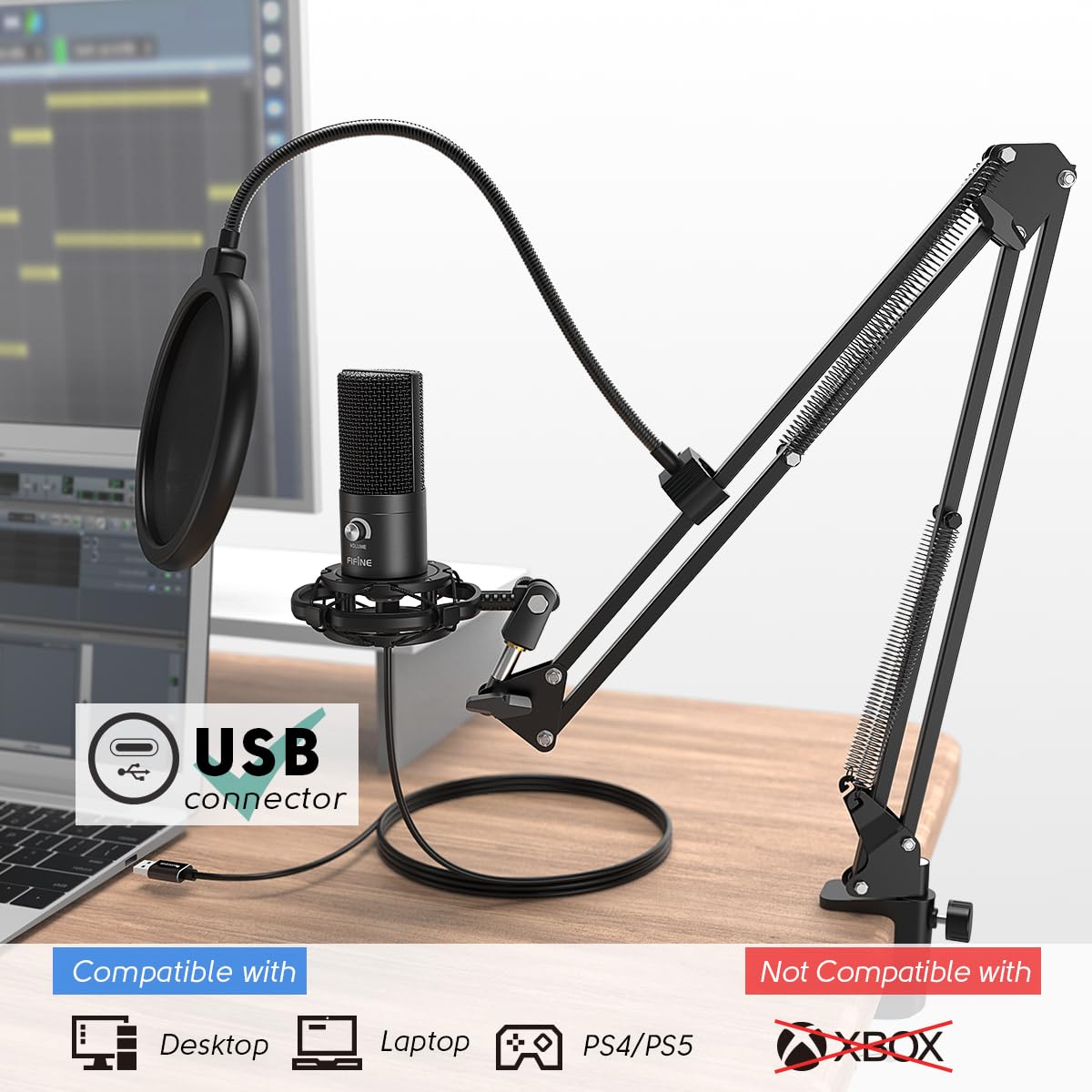 FIFINE Studio Condenser USB Microphone