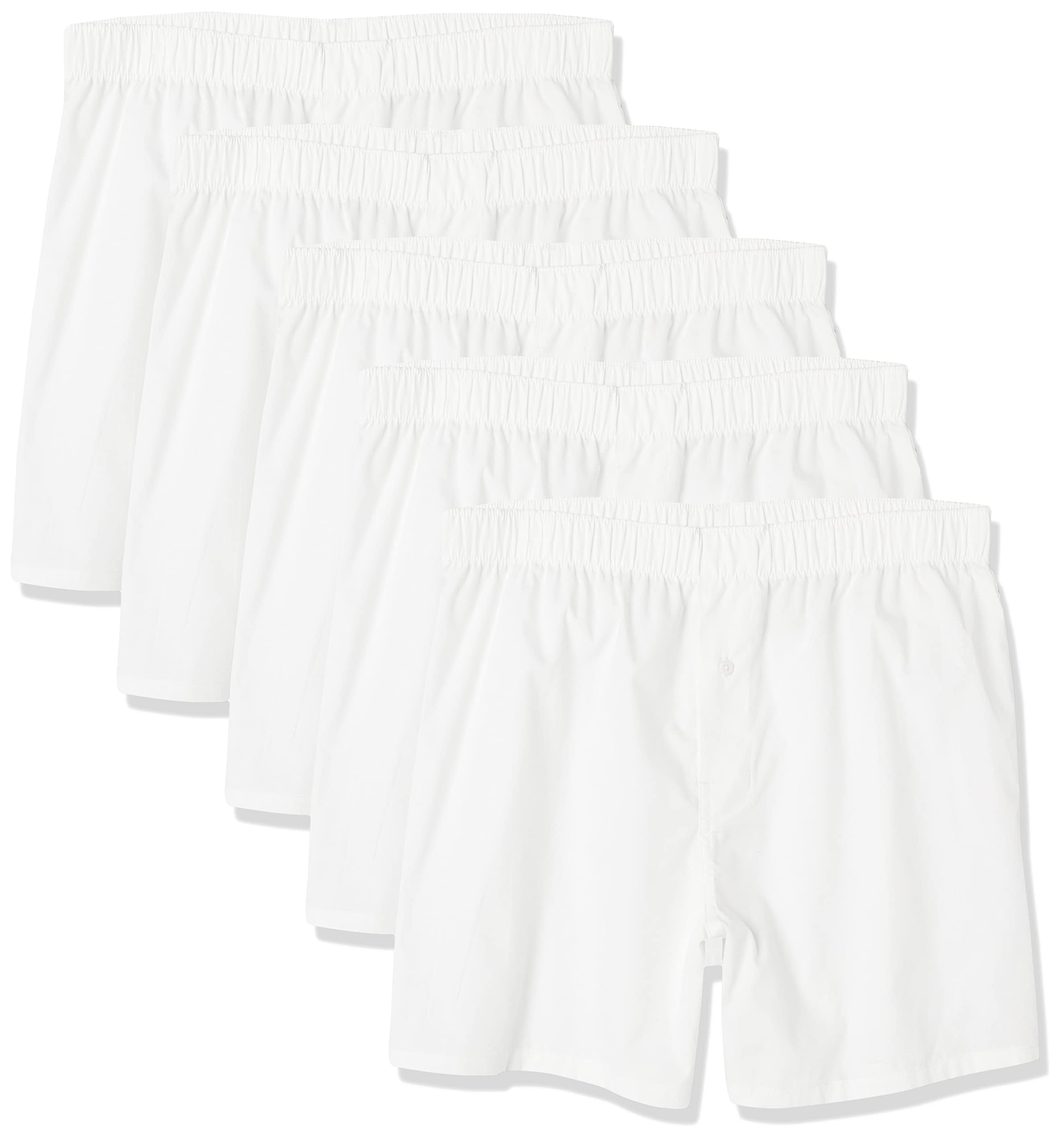 Hanes 6-Pack Men S Tag-Free White Woven Boxer Underwear Sizes Small-3XL
