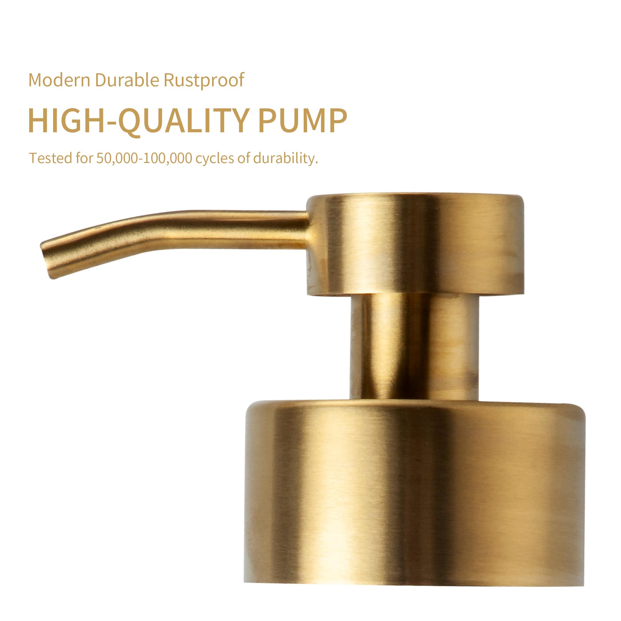 Enra Gold Foaming Soap Dispenser, 350 ml Thick Glass Bathroom Soap Dispenser (Gold Foam Dispenser)