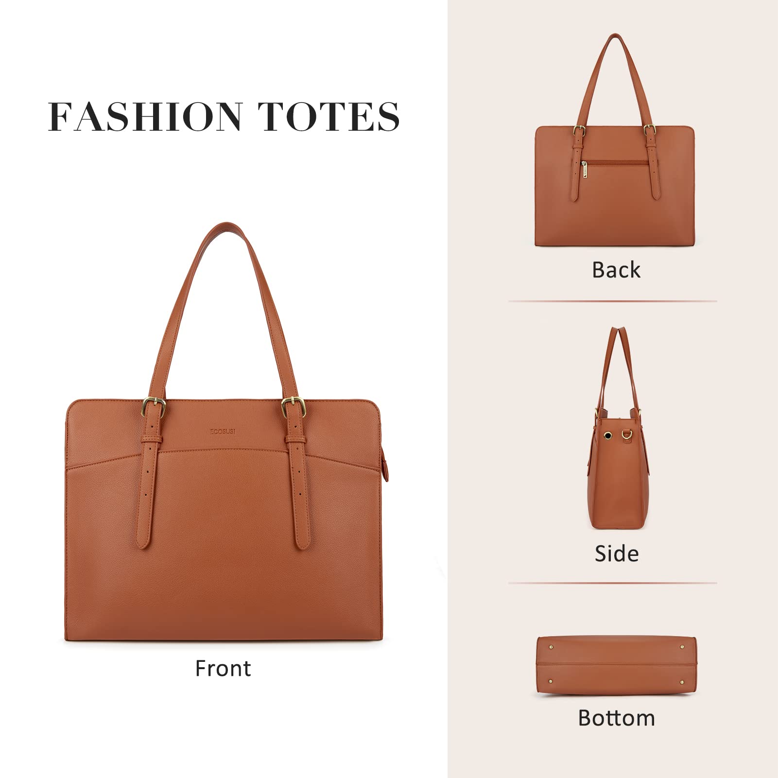ECOSUSI Laptop Bag for Women 39.62 cm Tote Bag Work Bag Briefcase Handbag Shoulder Bag for Office