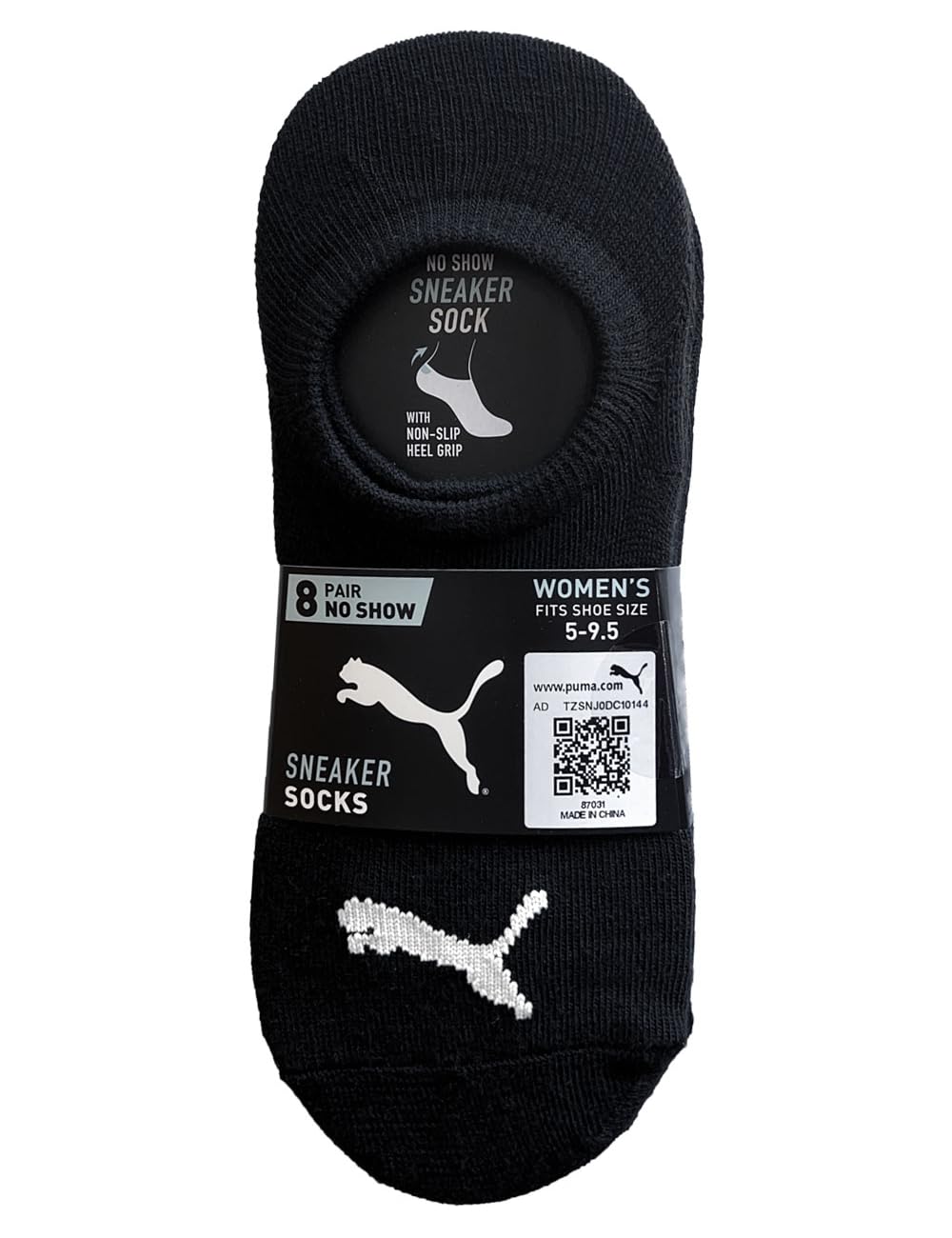 PUMA Ladies Sneaker Liner, 8-pair (Black Multi)