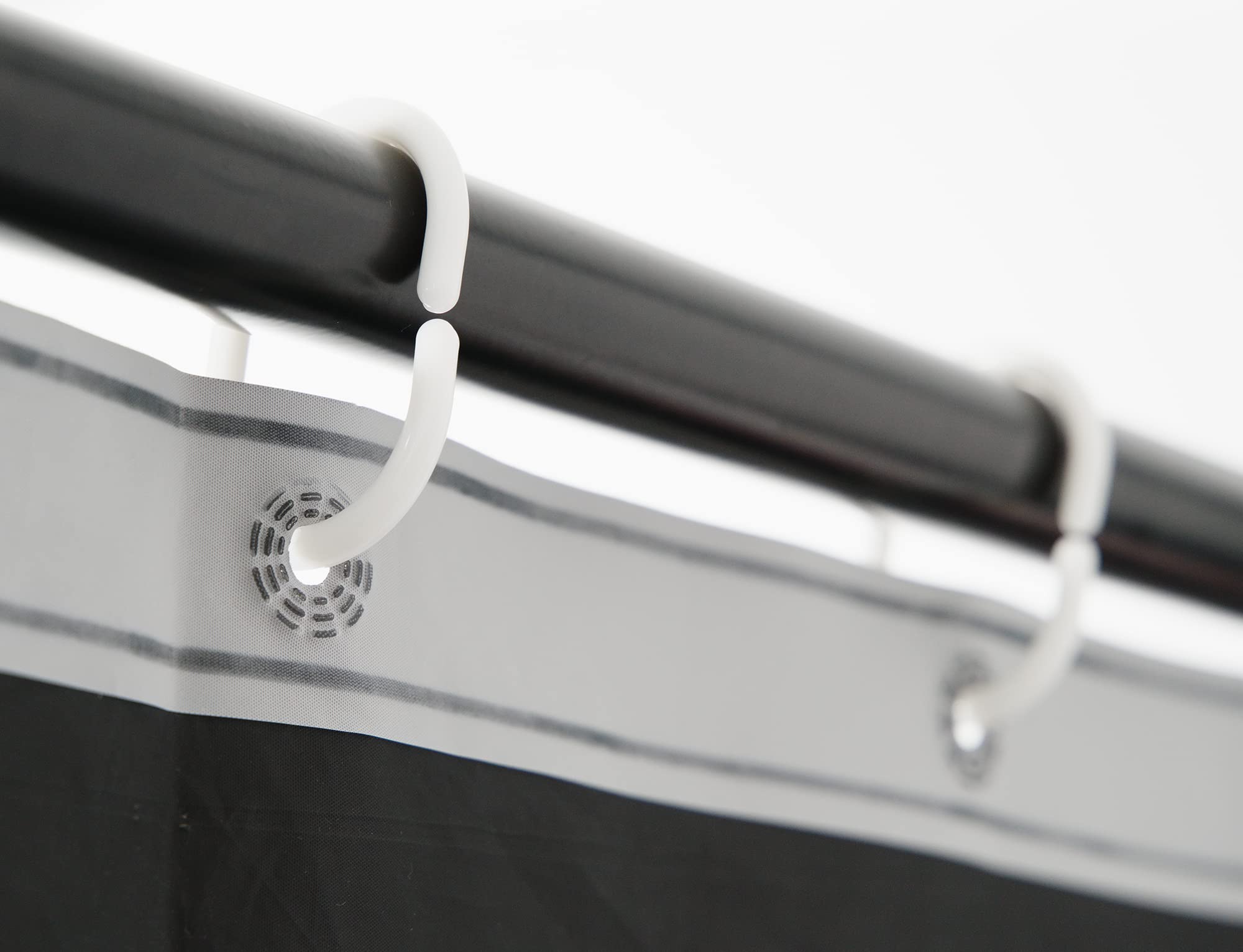 Funnytree Black Shower Curtain Liner with Privacy, 182 x 182 cm