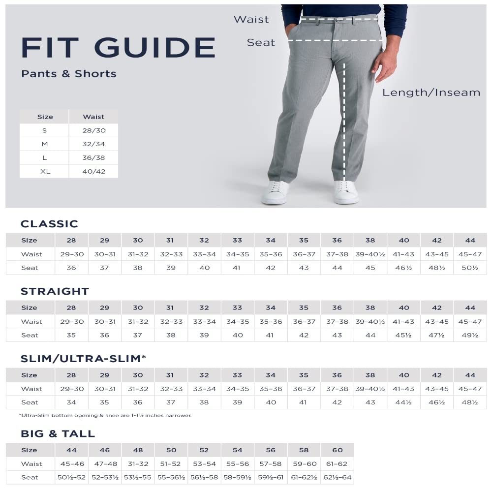 SIZE 32X30 - Haggar Men's Solid Gab 4-Way Stretch Straight Fit Flat Front Dress Pant - 1