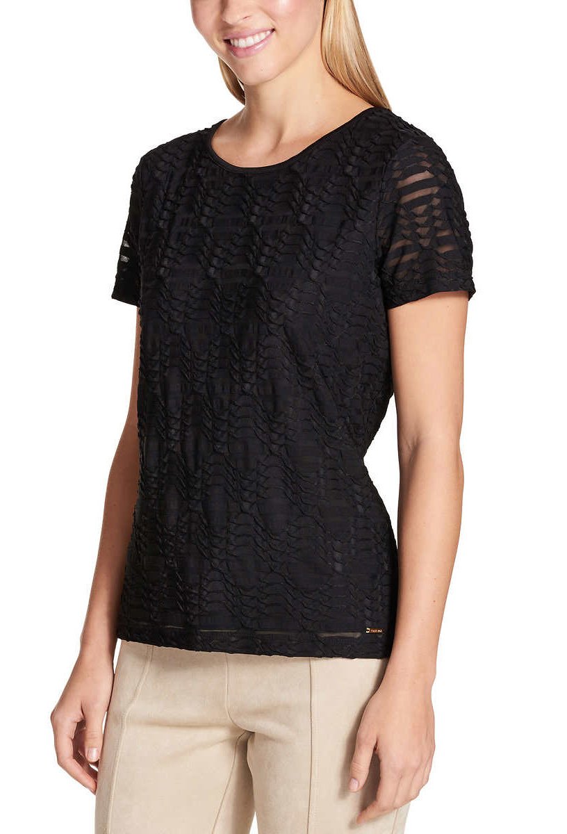 SIZE: M - Calvin Klein Women's Stretch Textured Shirt (Black, Medium)