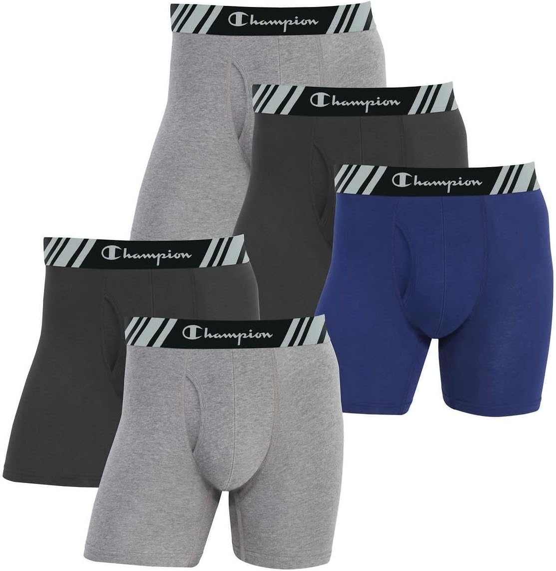 SIZE L - Champion Men's 5 Pack Smart Temp Boxer Brief - New 5 Value Pack