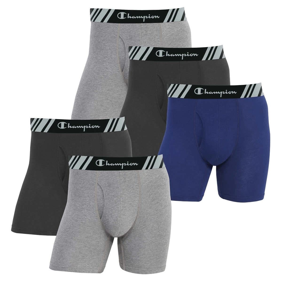 SIZE L - Champion Men's 5 Pack Smart Temp Boxer Brief - New 5 Value Pack